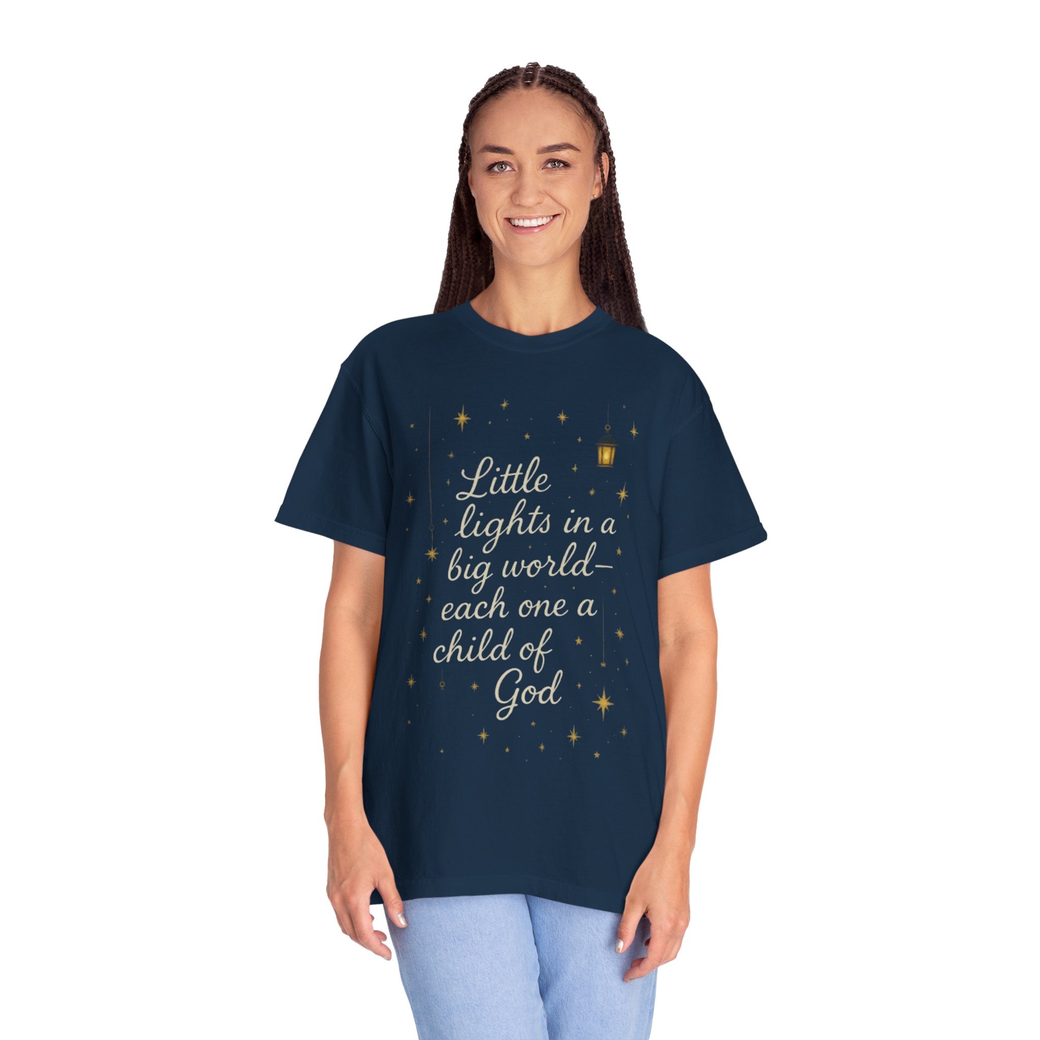 Inspirational Unisex T-shirt - "Little Lights in a Big World" - Faith-Based Apparel, Religious Gift, Everyday Wear, Comfortable Tee