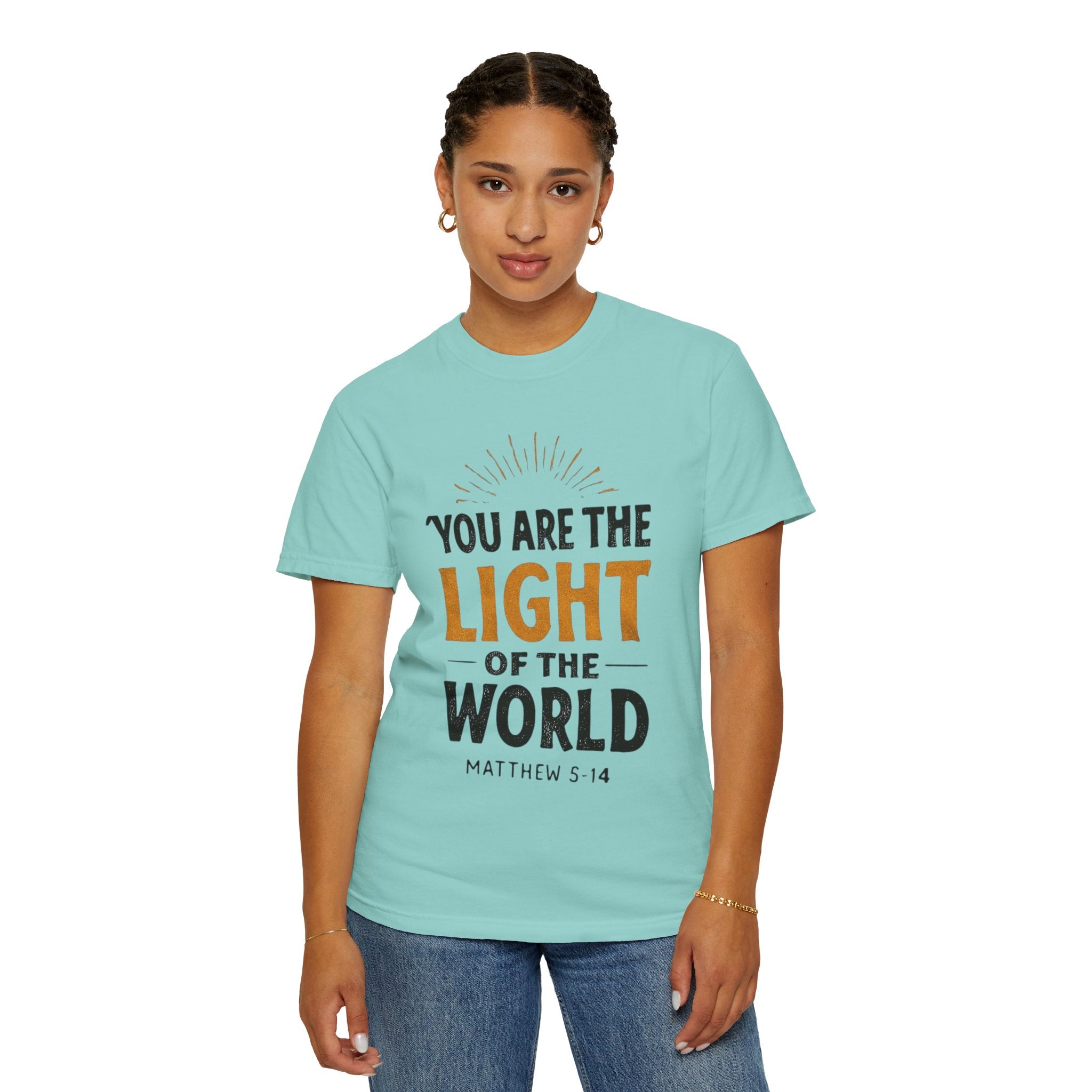 Inspirational T-Shirt with 'You Are the Light of the World' Design, Motivational Tee for Faith, Spiritual Gifts, Religious Apparel, [...]