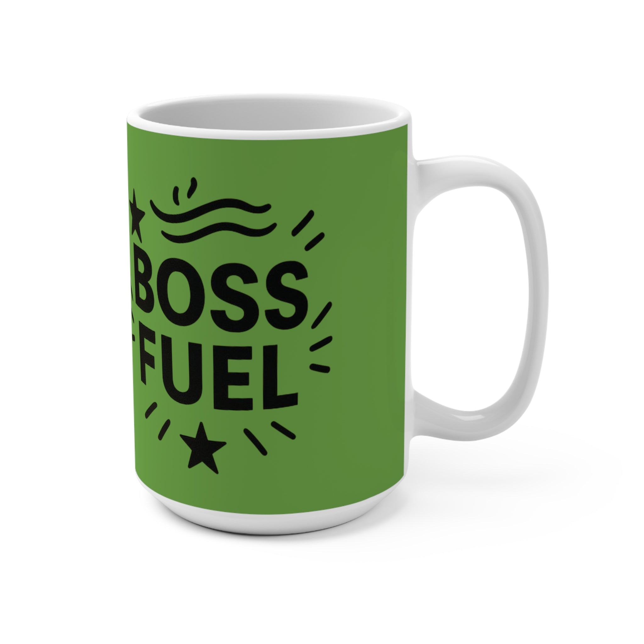 💚 Boss Fuel Mug - Motivational Coffee Cup for Entrepreneurs & Bosses, Ideal for Office Gift, Work from Home, 15oz Inspirational Mug