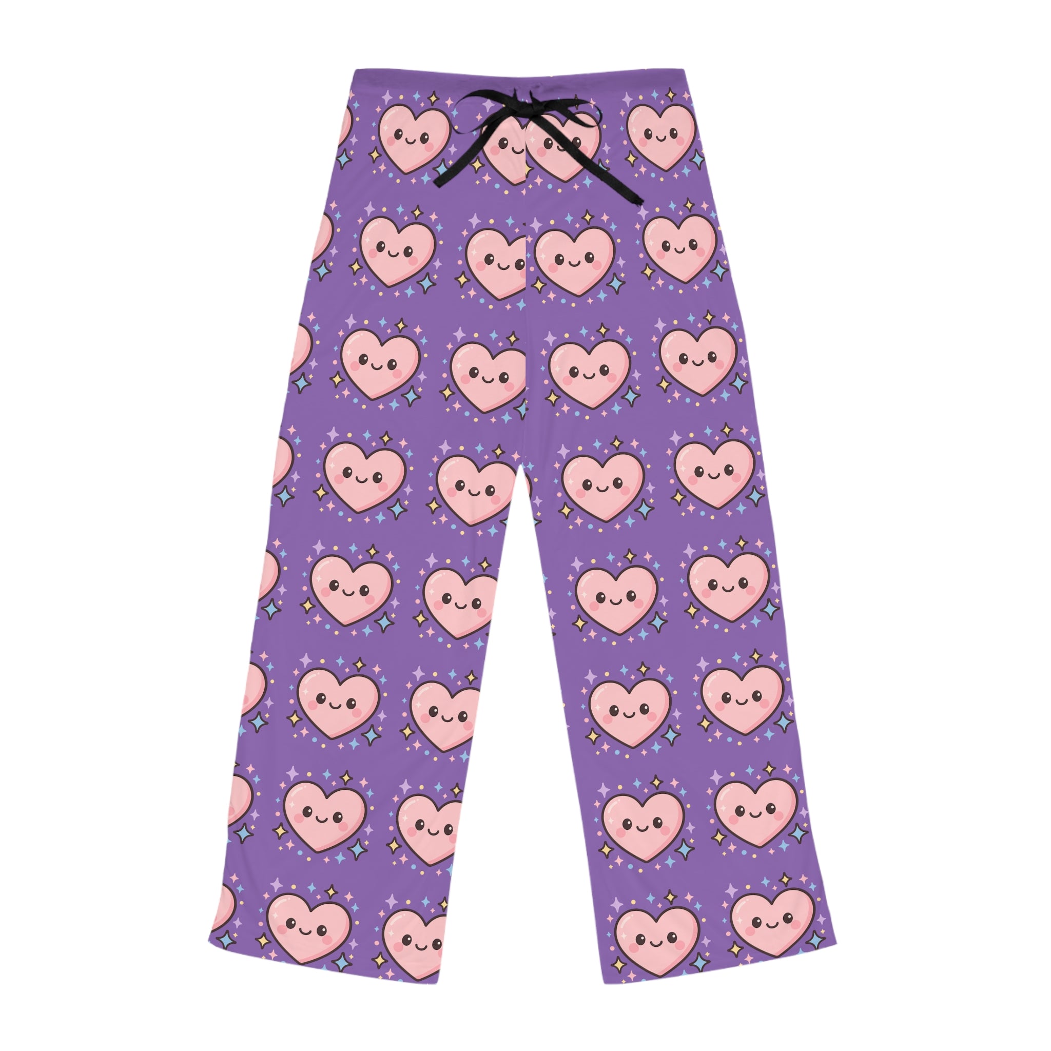 Cute Heart Pattern Women's Pajama Pants, Cozy Lounge Pants, Sleepwear, Valentine's Day Gift, Relaxation Wear, Cute Sleepwear