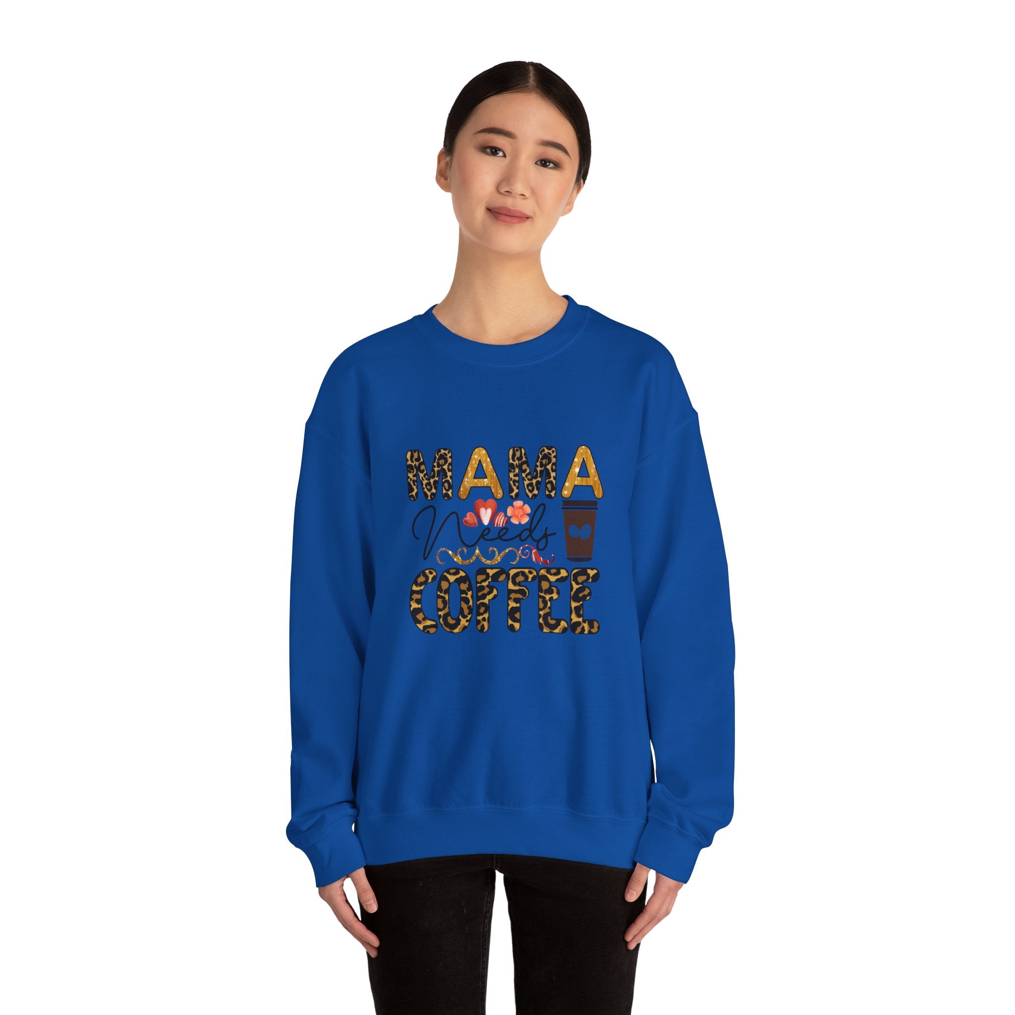 Mama Needs Coffee Crewneck Sweatshirt - Cozy Unisex Pullover Apparel for Moms