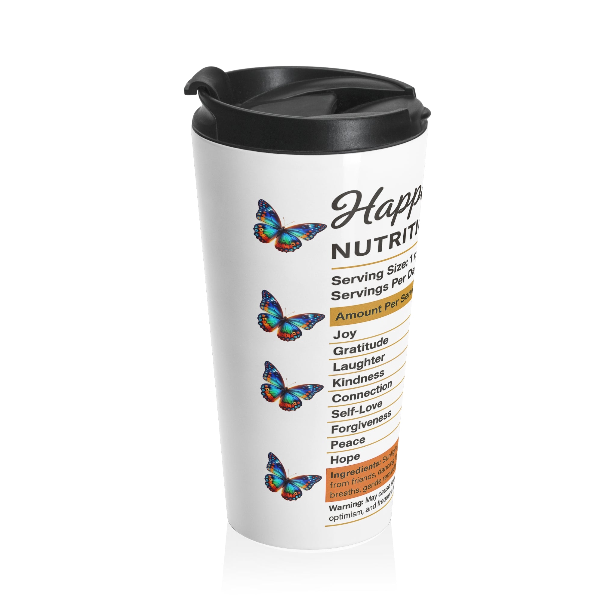 Happy Vibes Stainless Steel Travel Mug | Motivational Drinkware for Coffee Lovers, Gift for Friends, Positive Quotes, Daily [...]