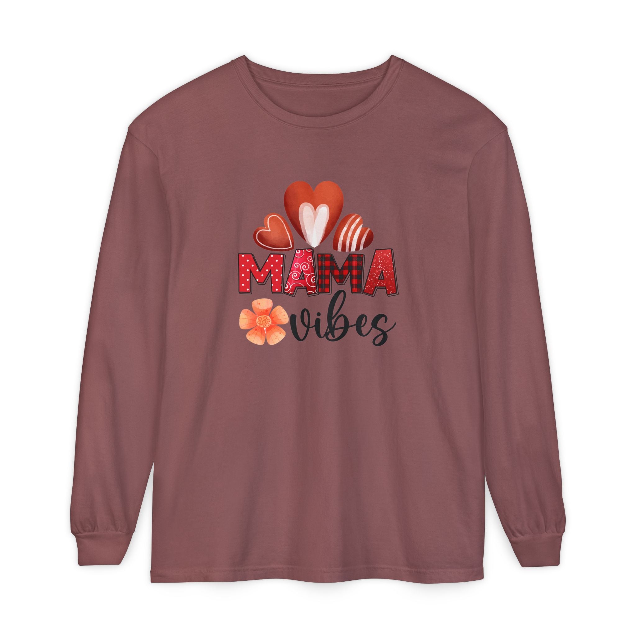 Mama Vibes Long Sleeve T-Shirt - Comfortable Unisex Tee for Moms