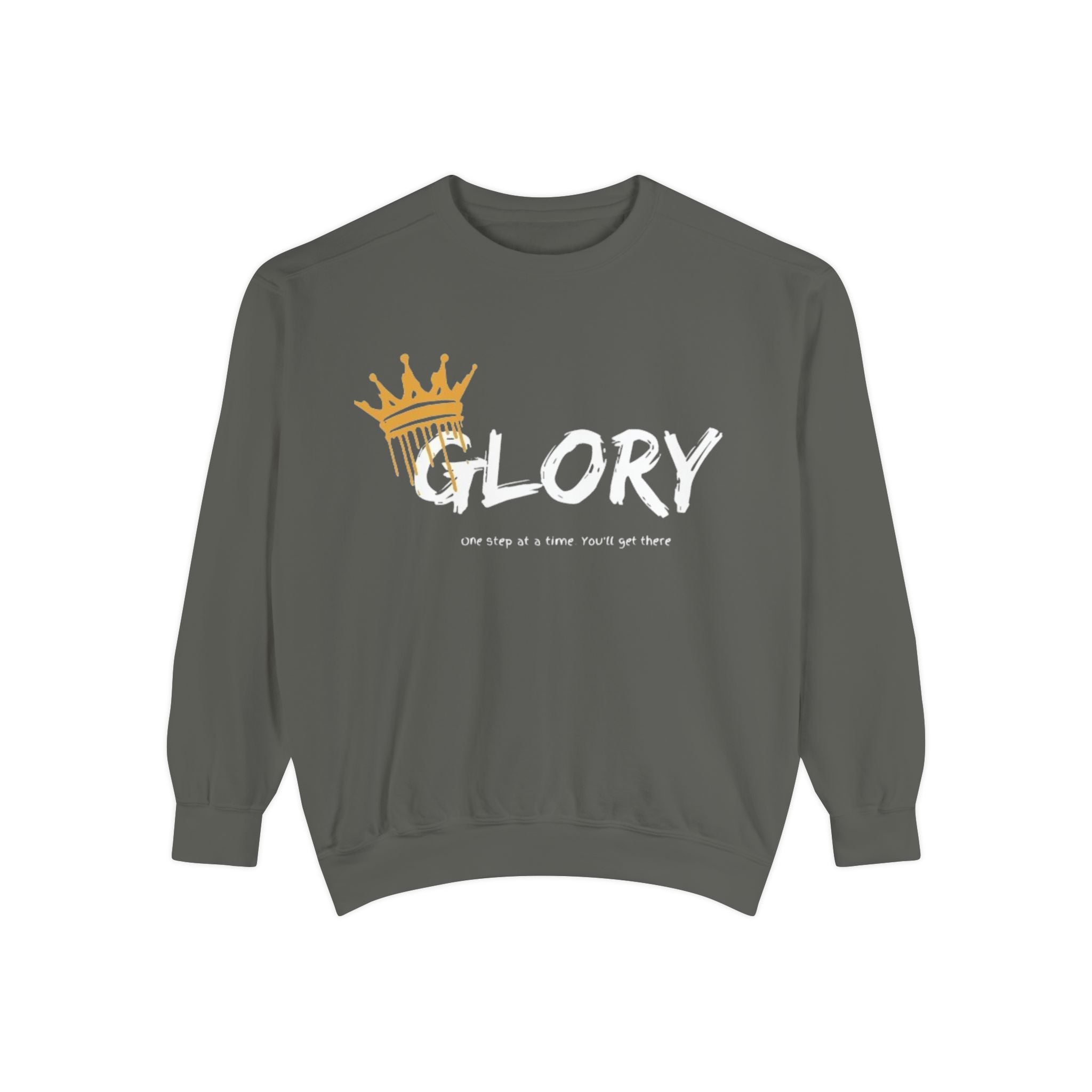 Garment-Dyed 'Glory' Sweatshirt - Motivational Unisex Crewneck