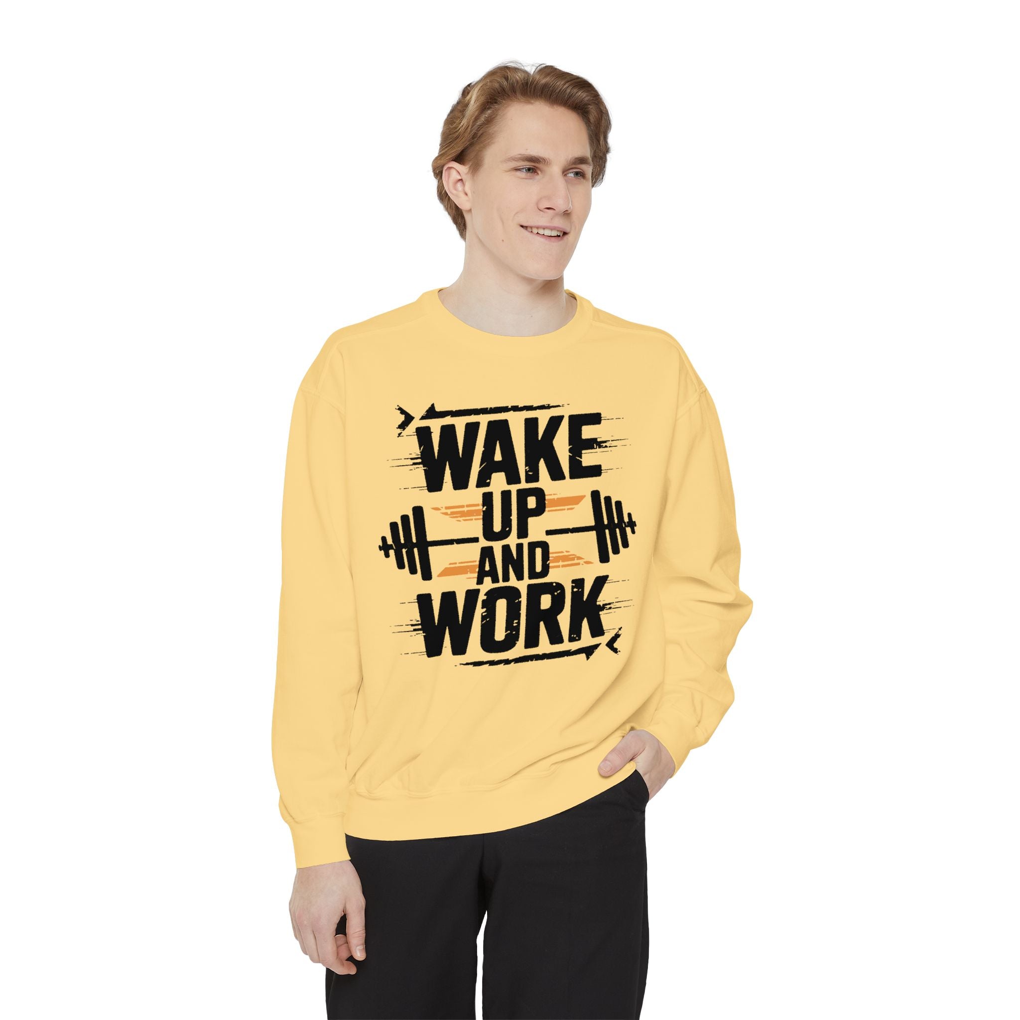 Motivational Gym Sweatshirt - "Wake Up and Work"