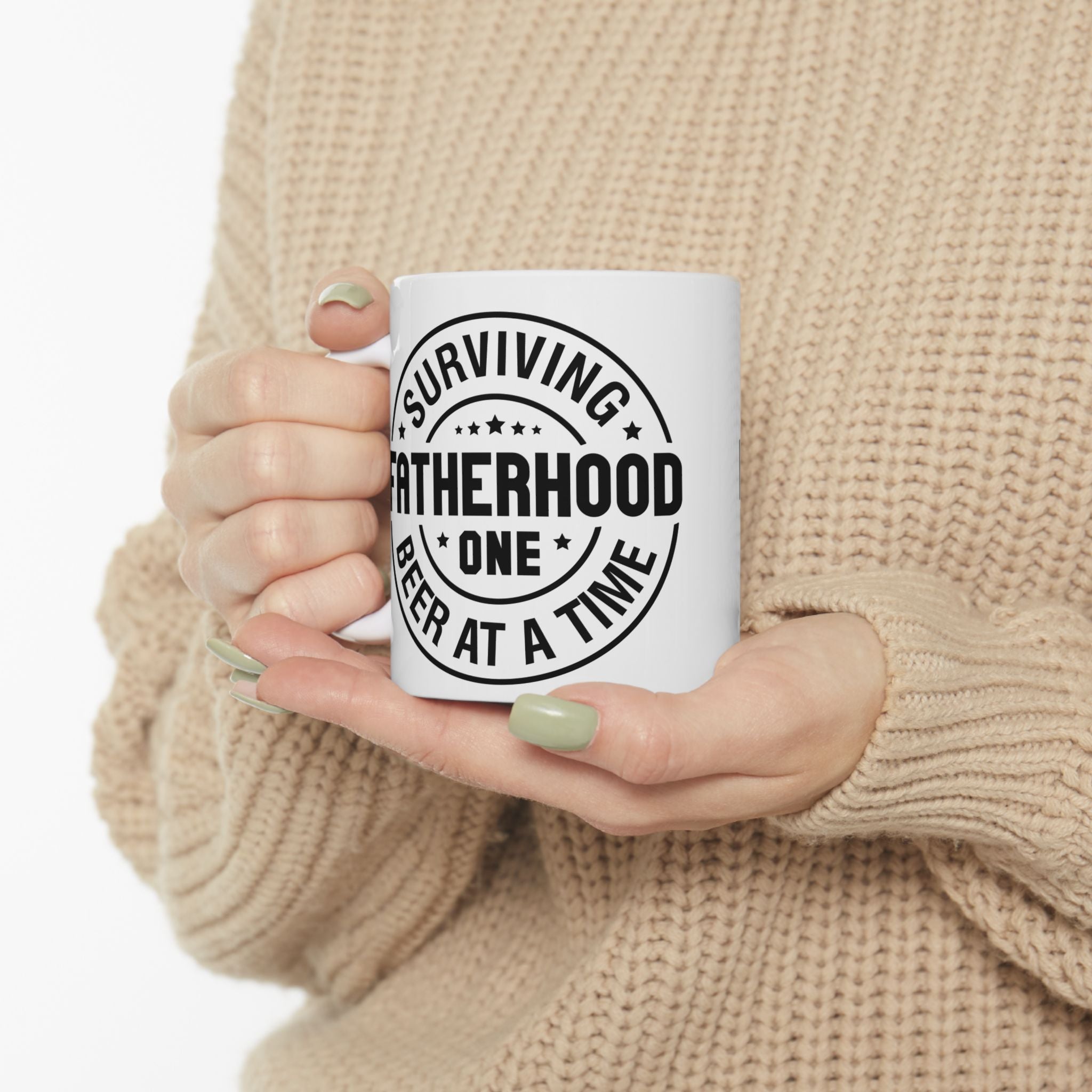 Surviving Fatherhood Ceramic Mug - Funny Gift for Dads