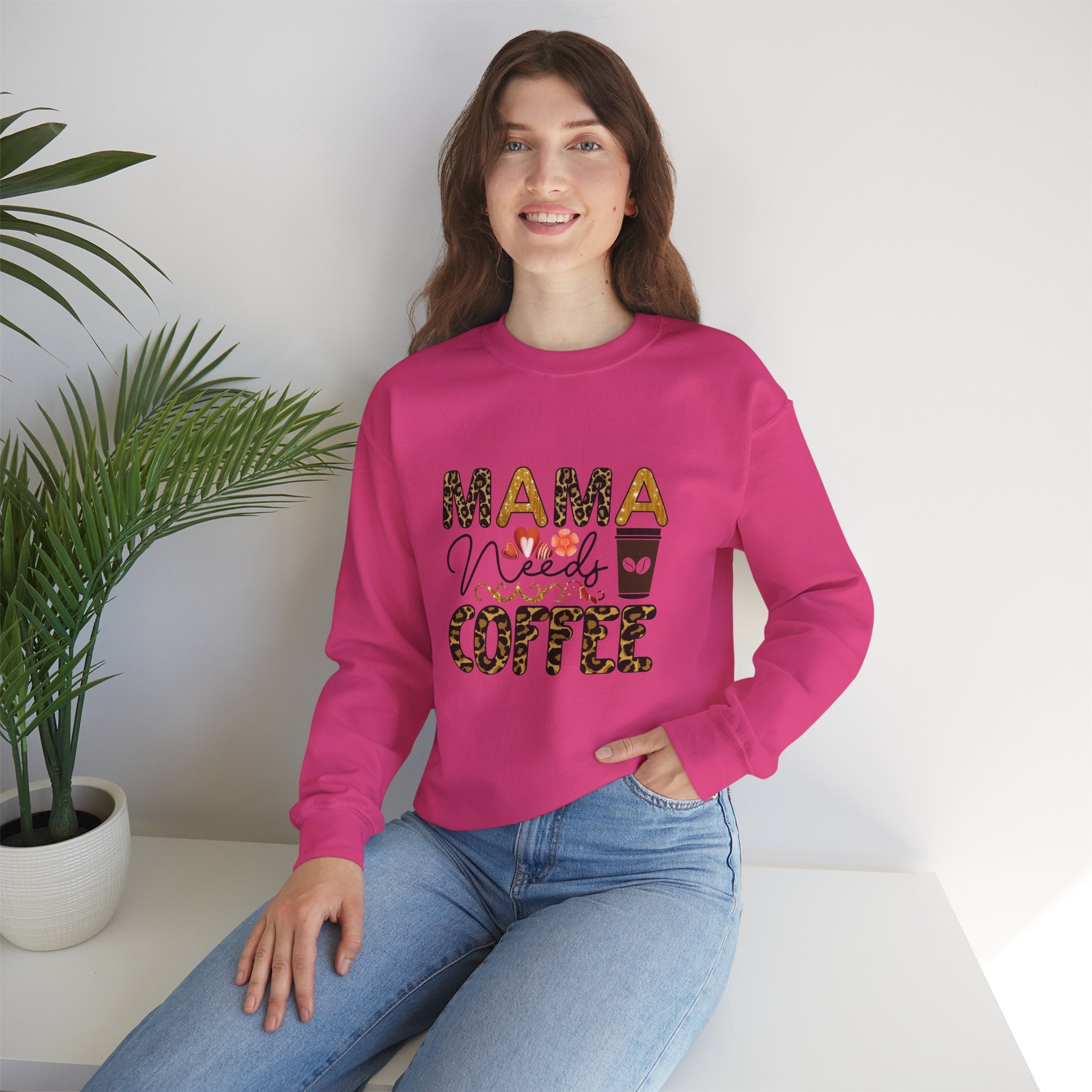 Mama Needs Coffee Crewneck Sweatshirt - Cozy Unisex Pullover Apparel for Moms