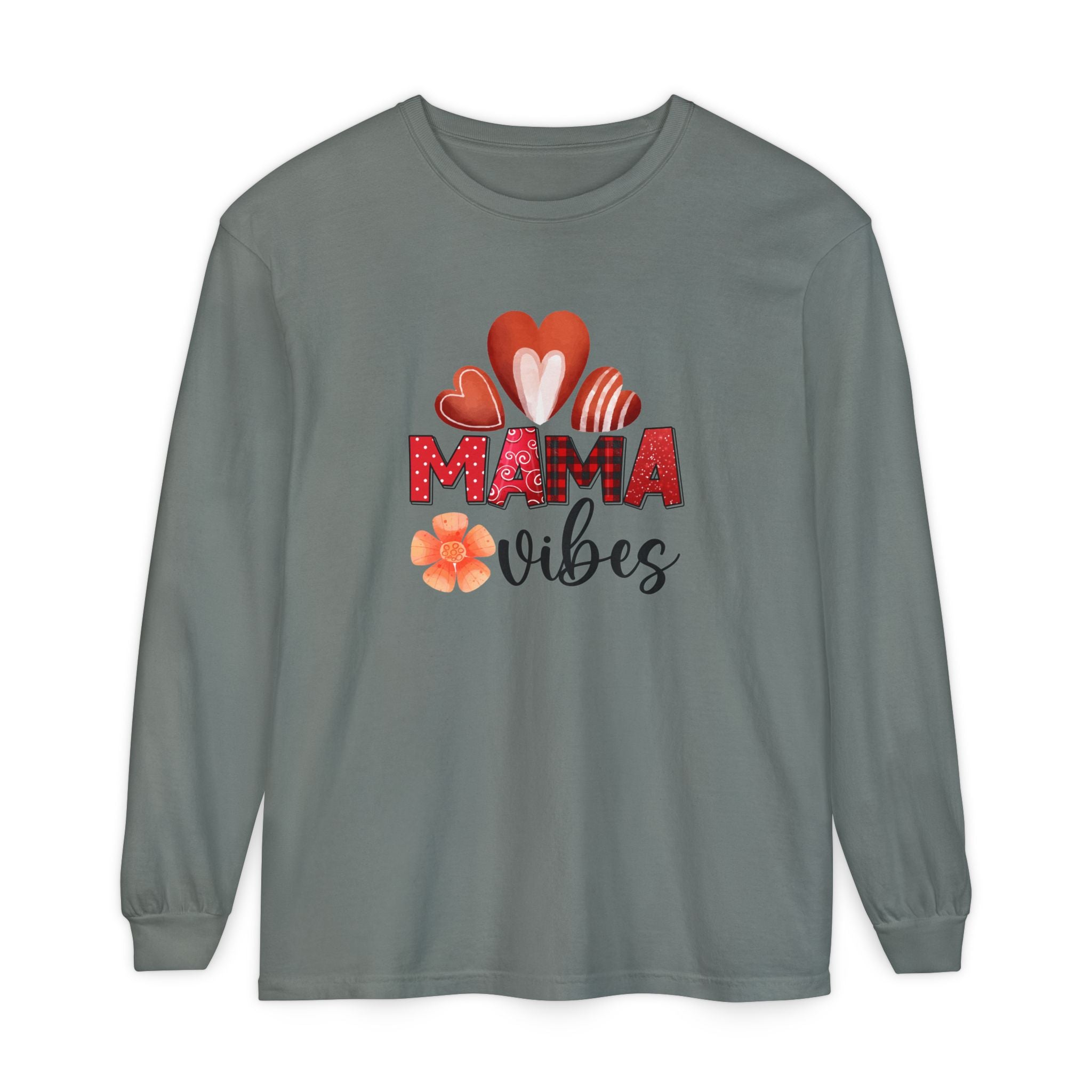 Mama Vibes Long Sleeve T-Shirt - Comfortable Unisex Tee for Moms