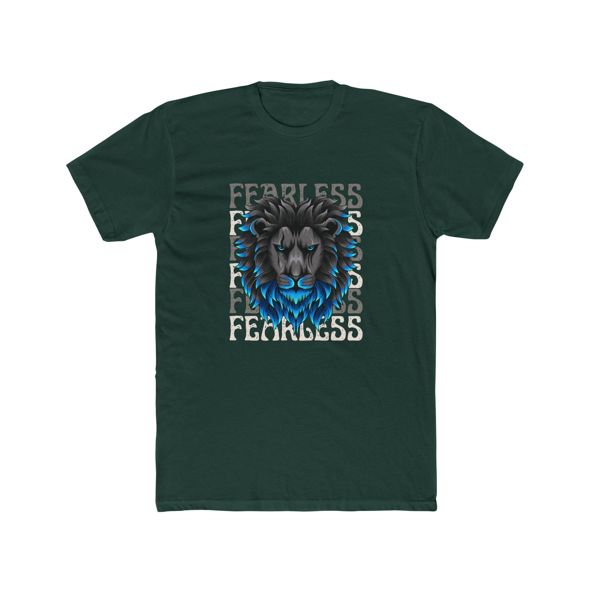 Fearless Lion Graphic Tee - Unisex Cotton Crew Shirt for Animal Lovers, Motivational Gift, Any Occasion, Casual Wear, Unique Style