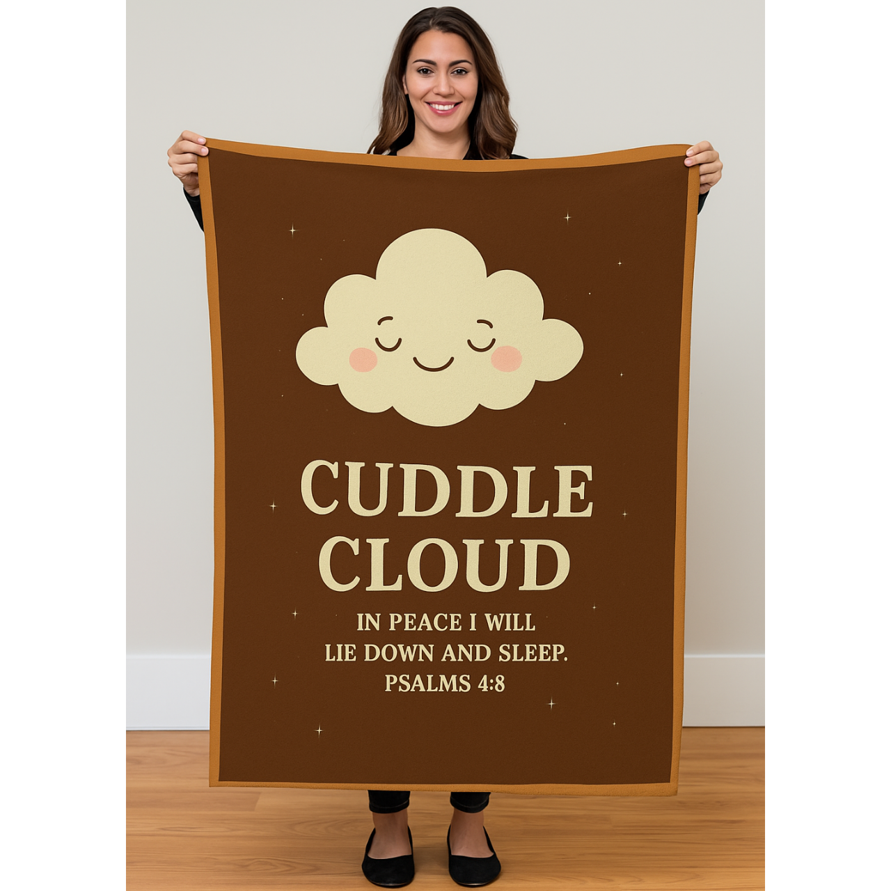 Cozy Sherpa Fleece Blanket, Cute Cuddle Cloud Design, Perfect for Gifts, Home Decor, Snuggling, Comfort
