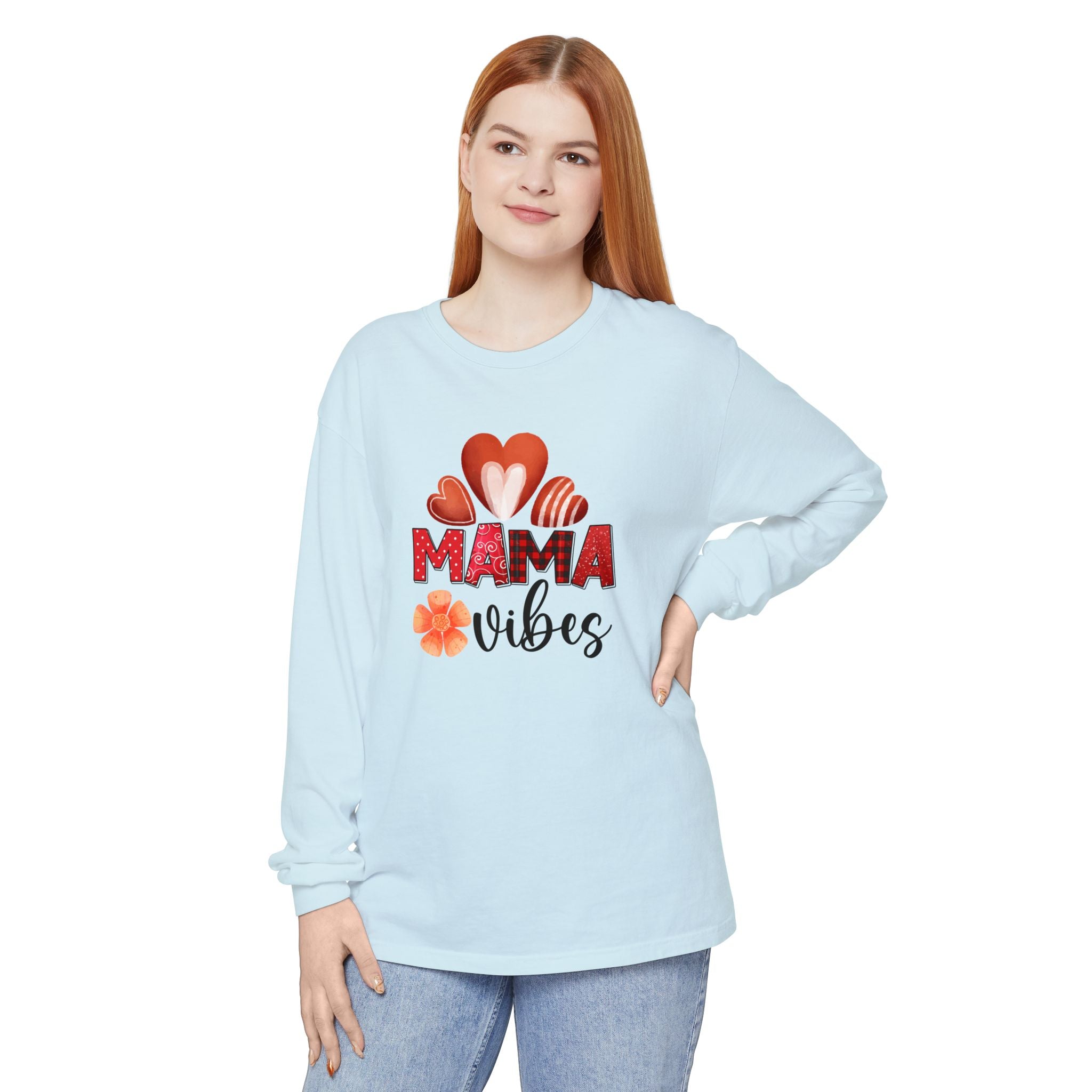 Mama Vibes Long Sleeve T-Shirt - Comfortable Unisex Tee for Moms