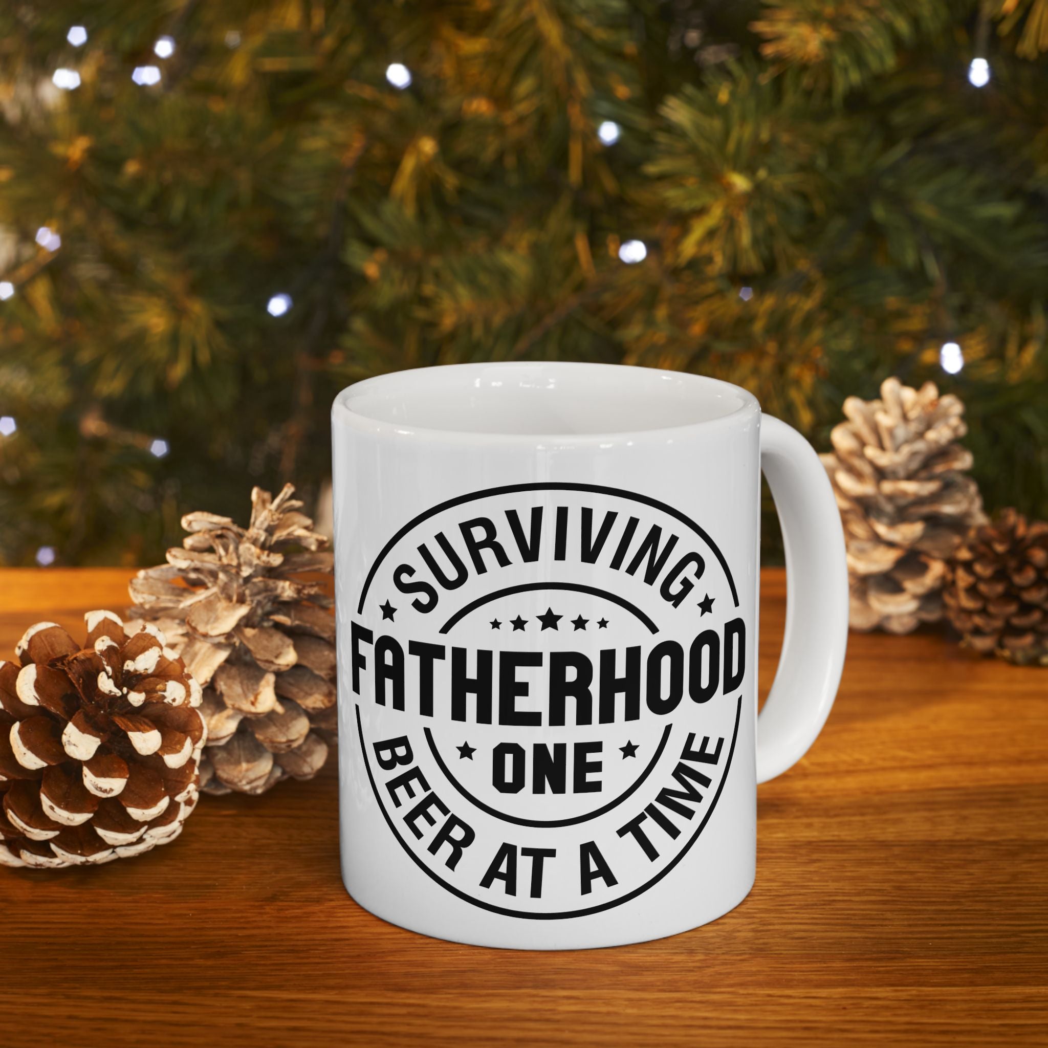 Surviving Fatherhood Ceramic Mug - Funny Gift for Dads