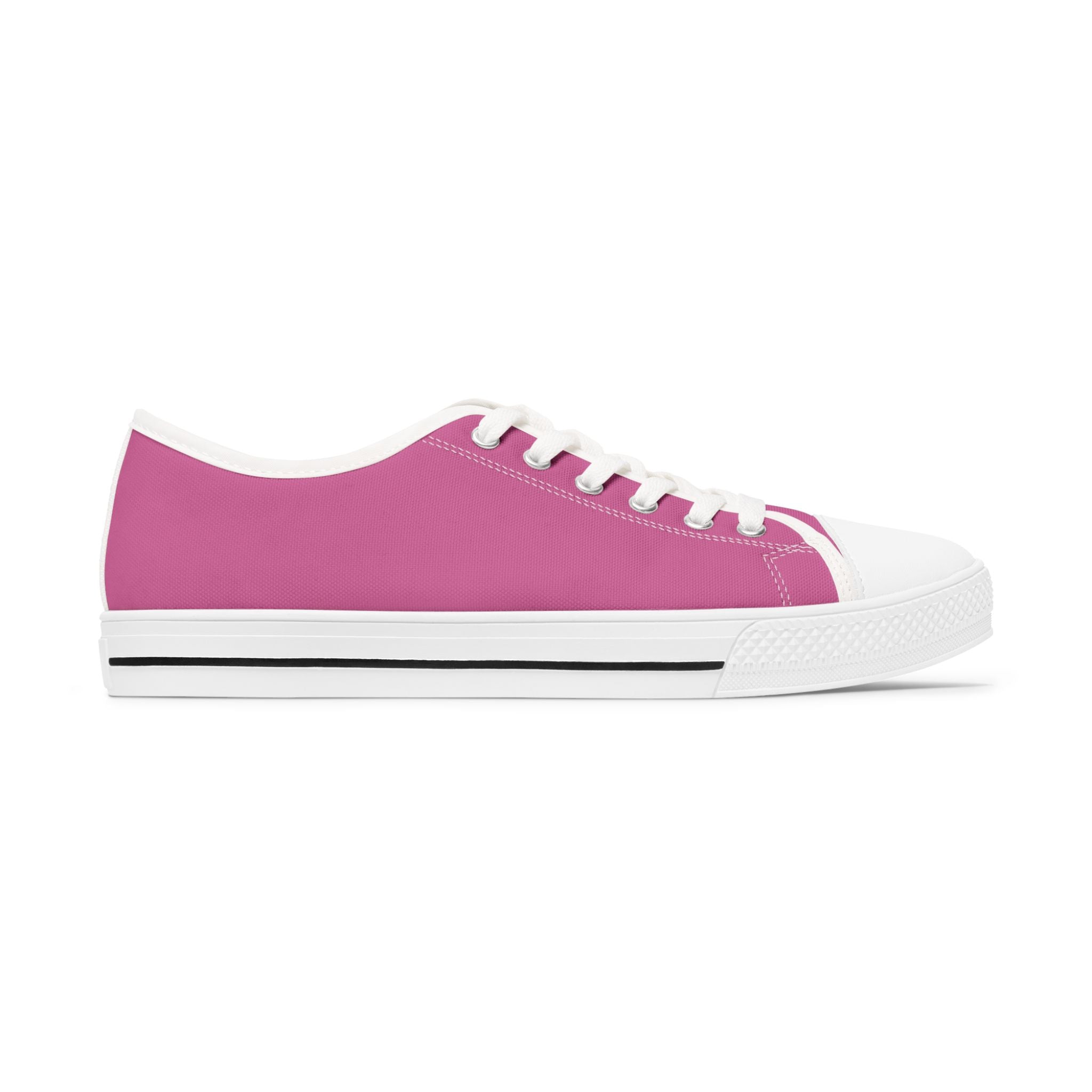 Pink Stylish Women's Low Top Sneakers - Casual, Comfortable, Everyday Wear, Perfect for Summer, Striped Sneakers, Trendy Footwear
