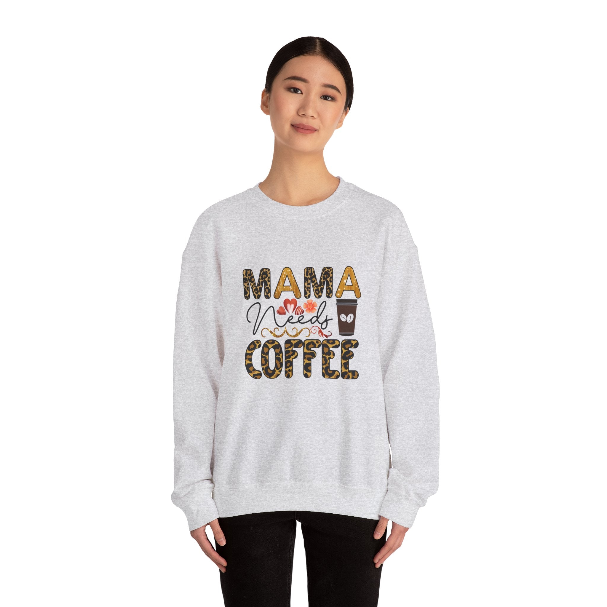 Mama Needs Coffee Crewneck Sweatshirt - Cozy Unisex Pullover Apparel for Moms