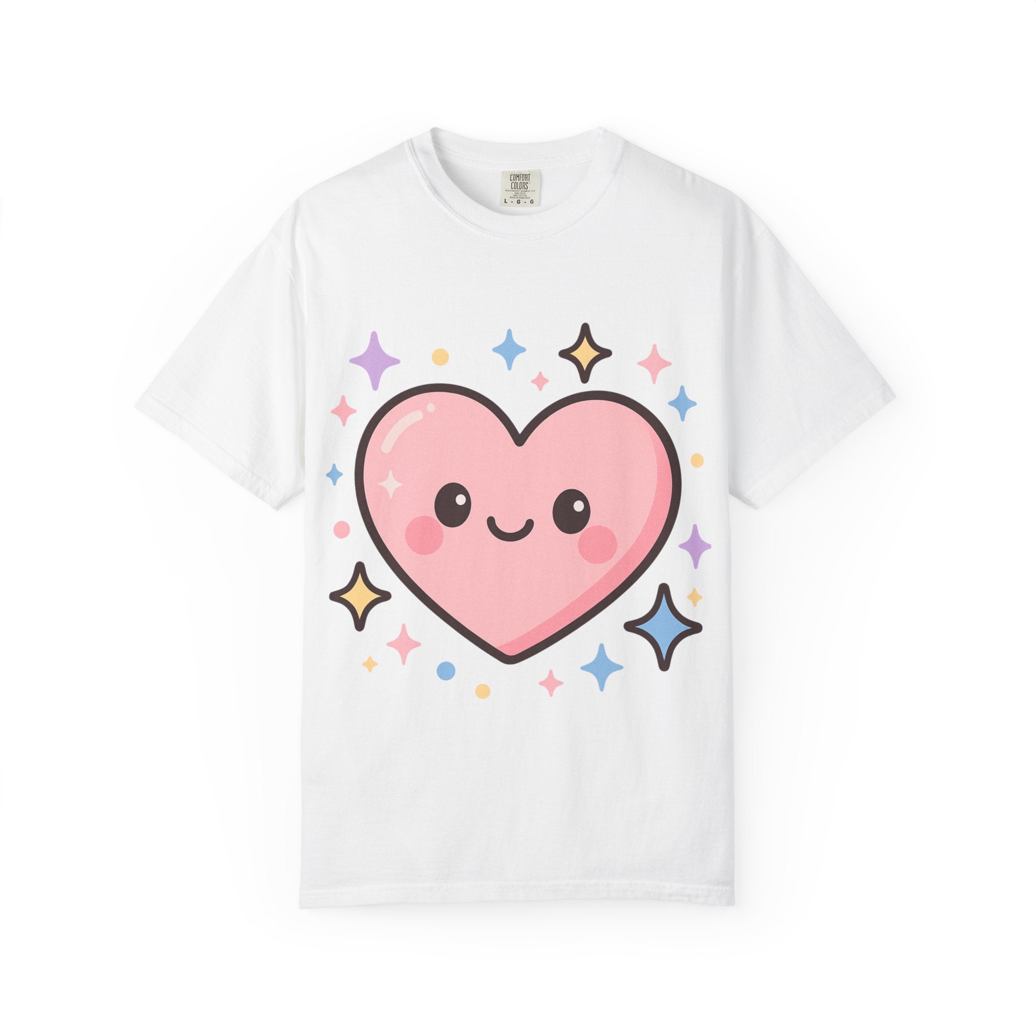 Cute Heart Graphic Ladies Pajama Shirt, Gift for Girlfriend, Birthday Present, Casual Wear, Valentine's Day Tee