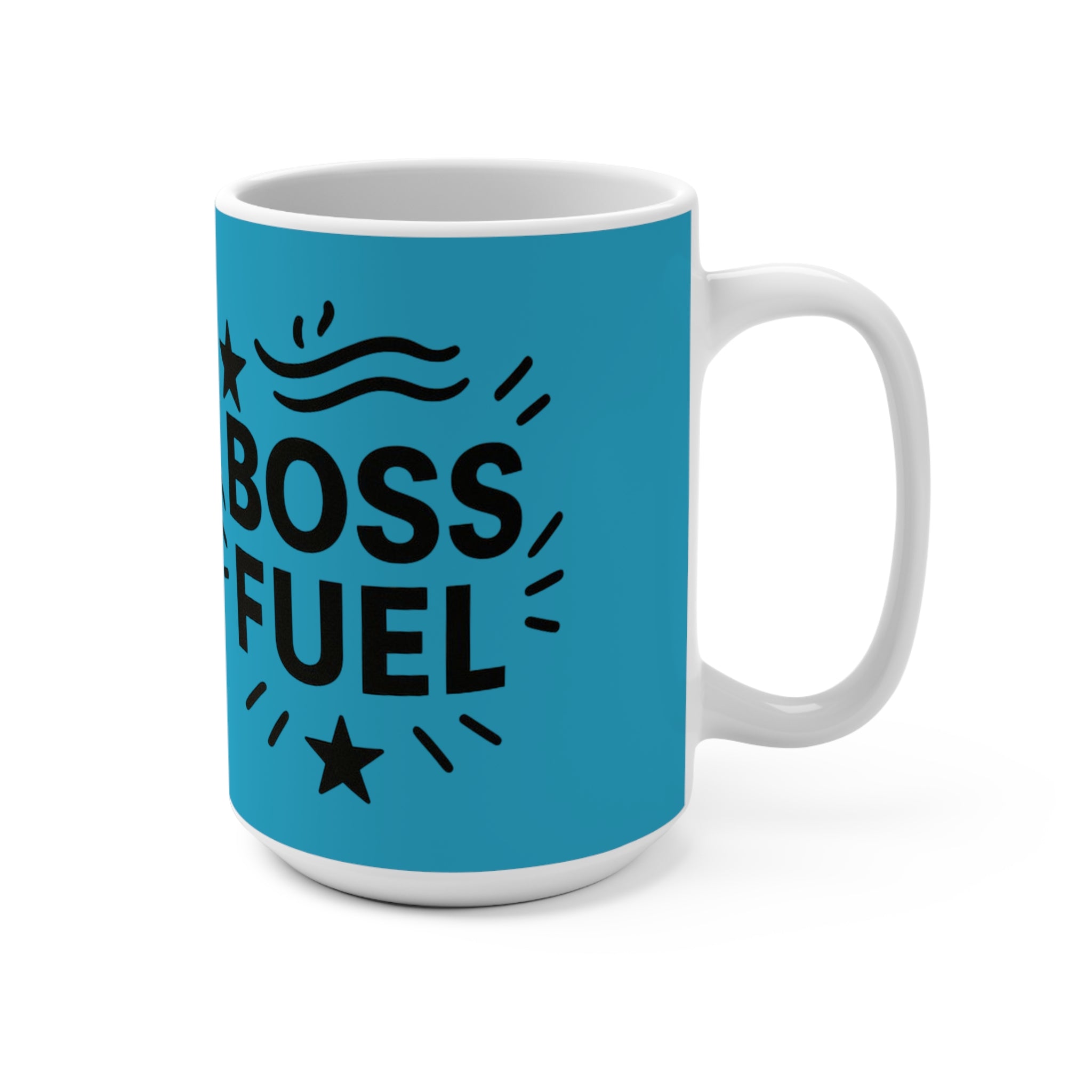 Boss Fuel Mug - Motivational Coffee Cup for Entrepreneurs & Bosses, Ideal for Office Gift, Work from Home, 15oz Inspirational Mug