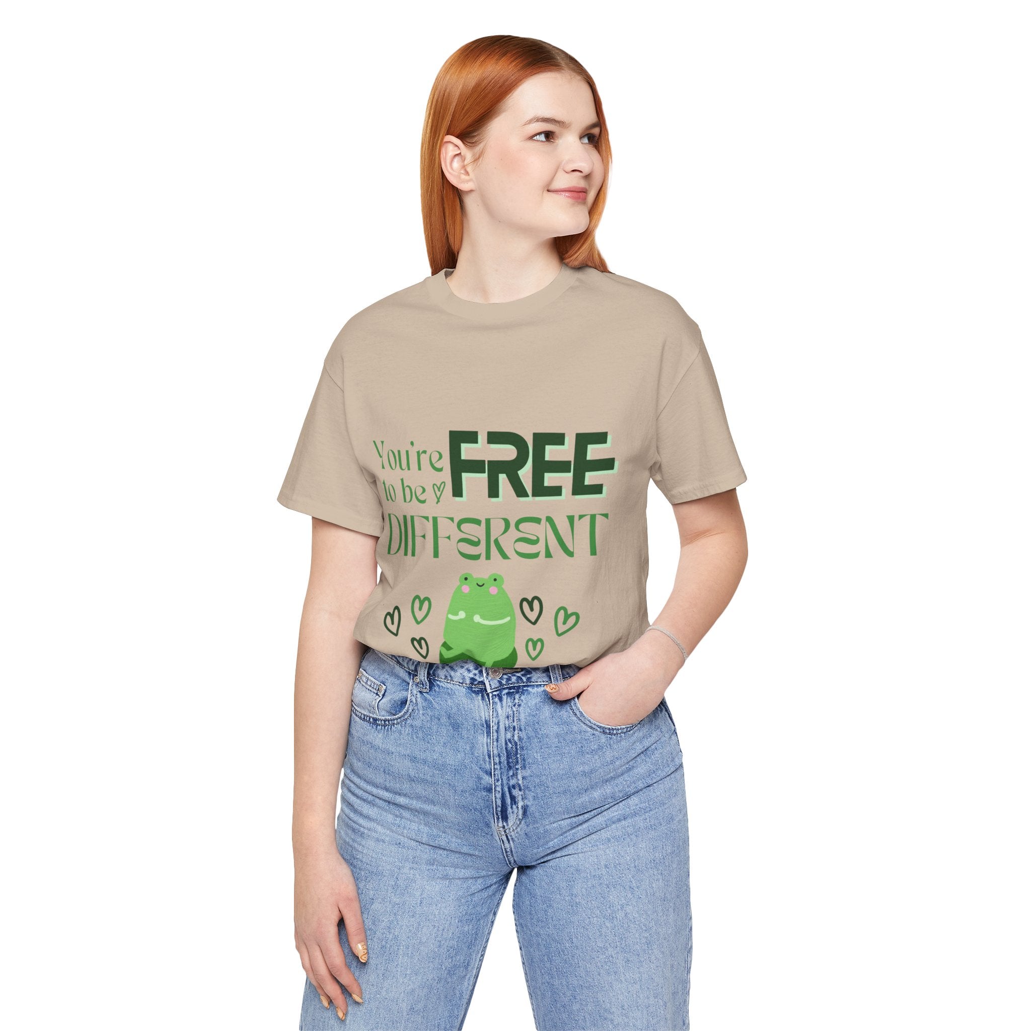 You're Free to Be Different Frog Tee, Comfort Tee, Unisex Shirt, Fun Gift, Casual Wear, Frog Lover Gift, Unique Tee
