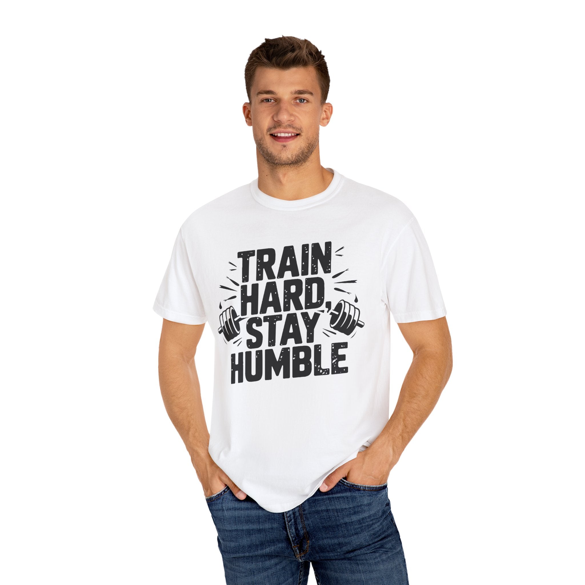 Unisex Gym Motivation T-Shirt - "Train Hard, Stay Humble"