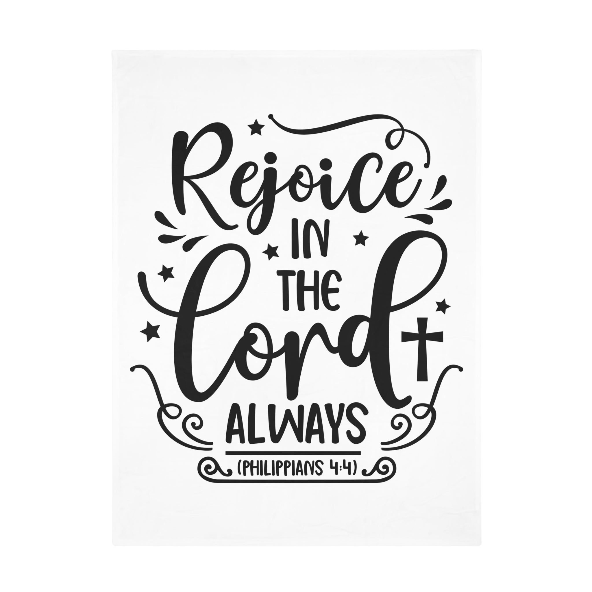 Inspirational Plush Fleece Blanket - 'Rejoice in the Lord Always'
