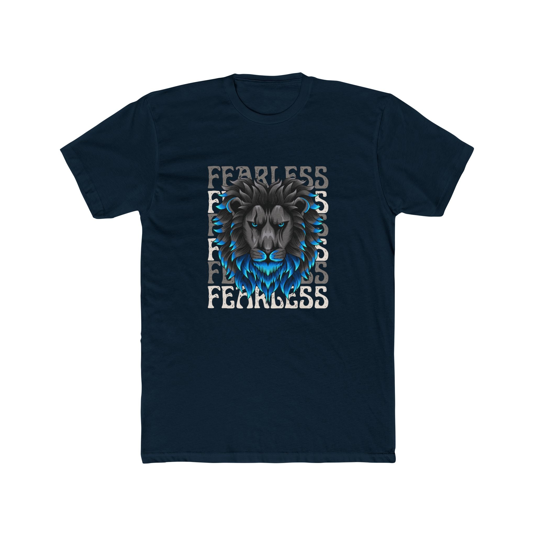 Fearless Lion Graphic Tee - Unisex Cotton Crew Shirt for Animal Lovers, Motivational Gift, Any Occasion, Casual Wear, Unique Style