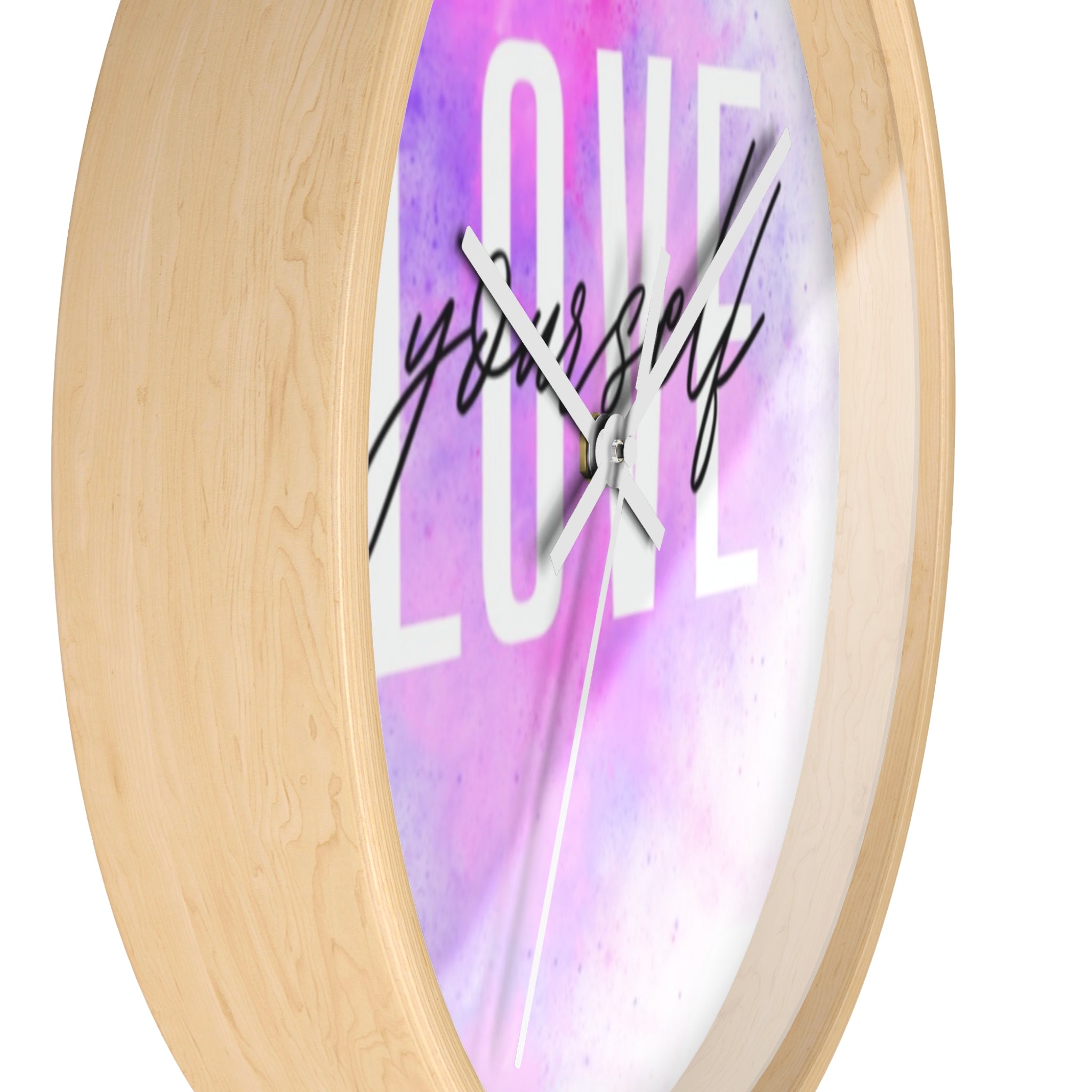 Inspirational Wall Clock - Love Yourself Decor, Gift for Self-Care, Home Office Wall Art, Unique Timepiece for Motivation, Modern Clock