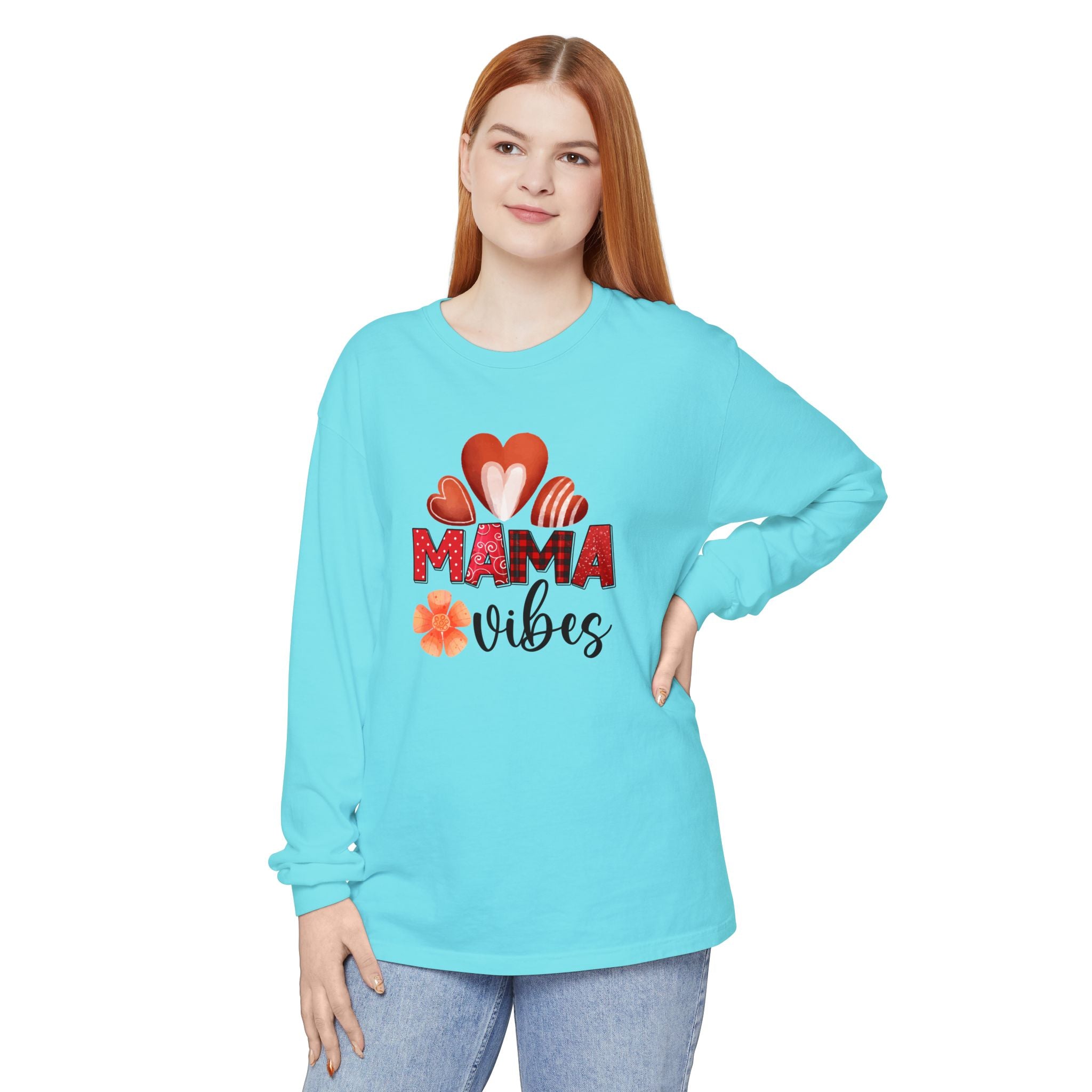Mama Vibes Long Sleeve T-Shirt - Comfortable Unisex Tee for Moms