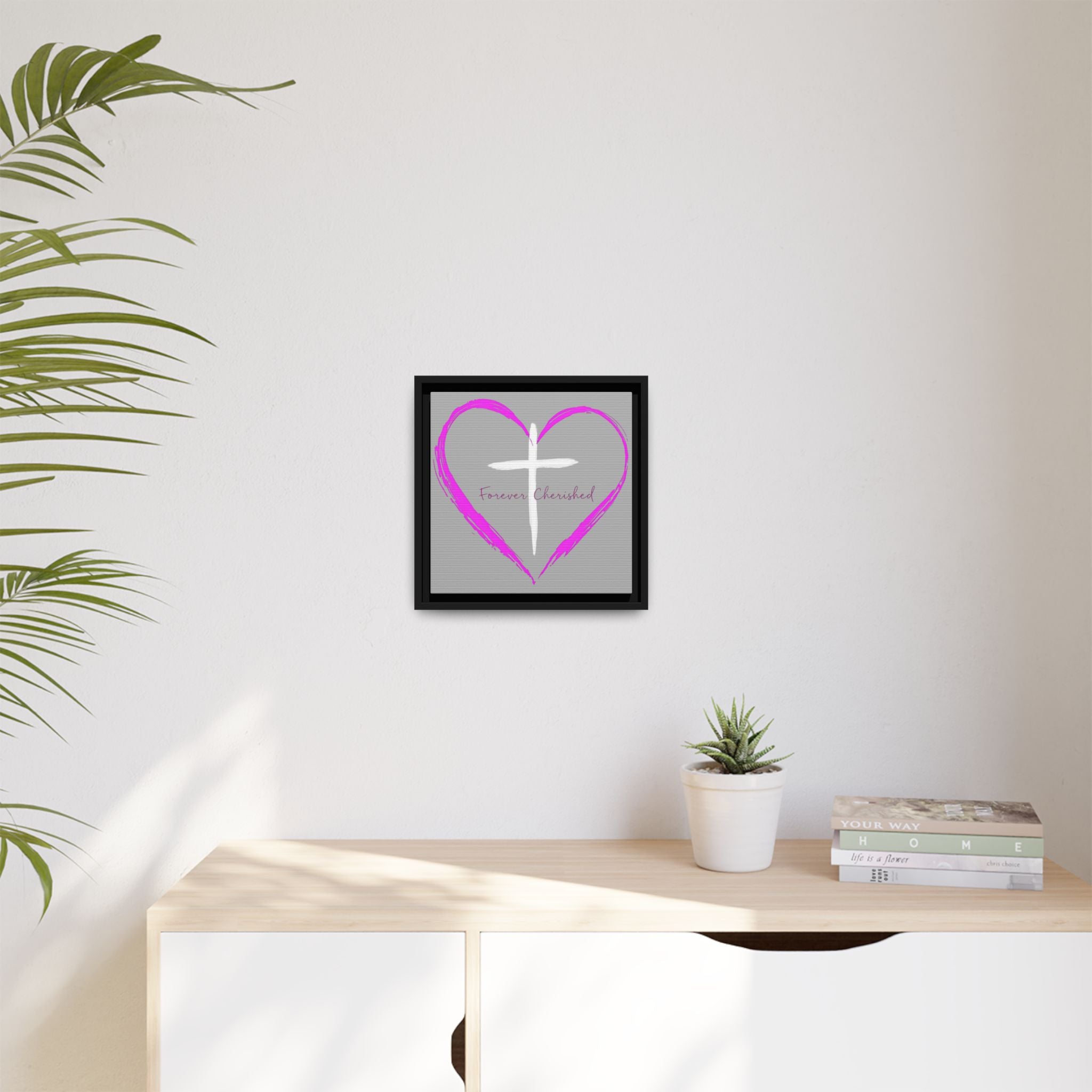 Framed Wall Art with Heart & Cross, Inspirational Home Decor, Gift for Loved Ones, Faith-Based Art, Perfect for Christenings, [...]