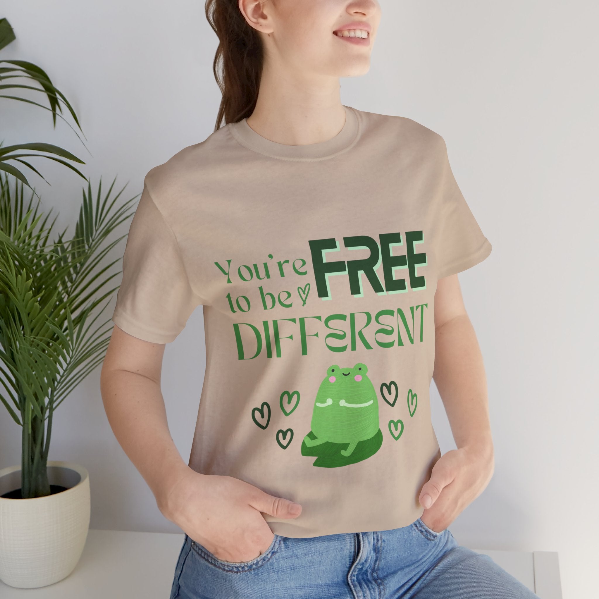 You're Free to Be Different Frog Tee, Comfort Tee, Unisex Shirt, Fun Gift, Casual Wear, Frog Lover Gift, Unique Tee