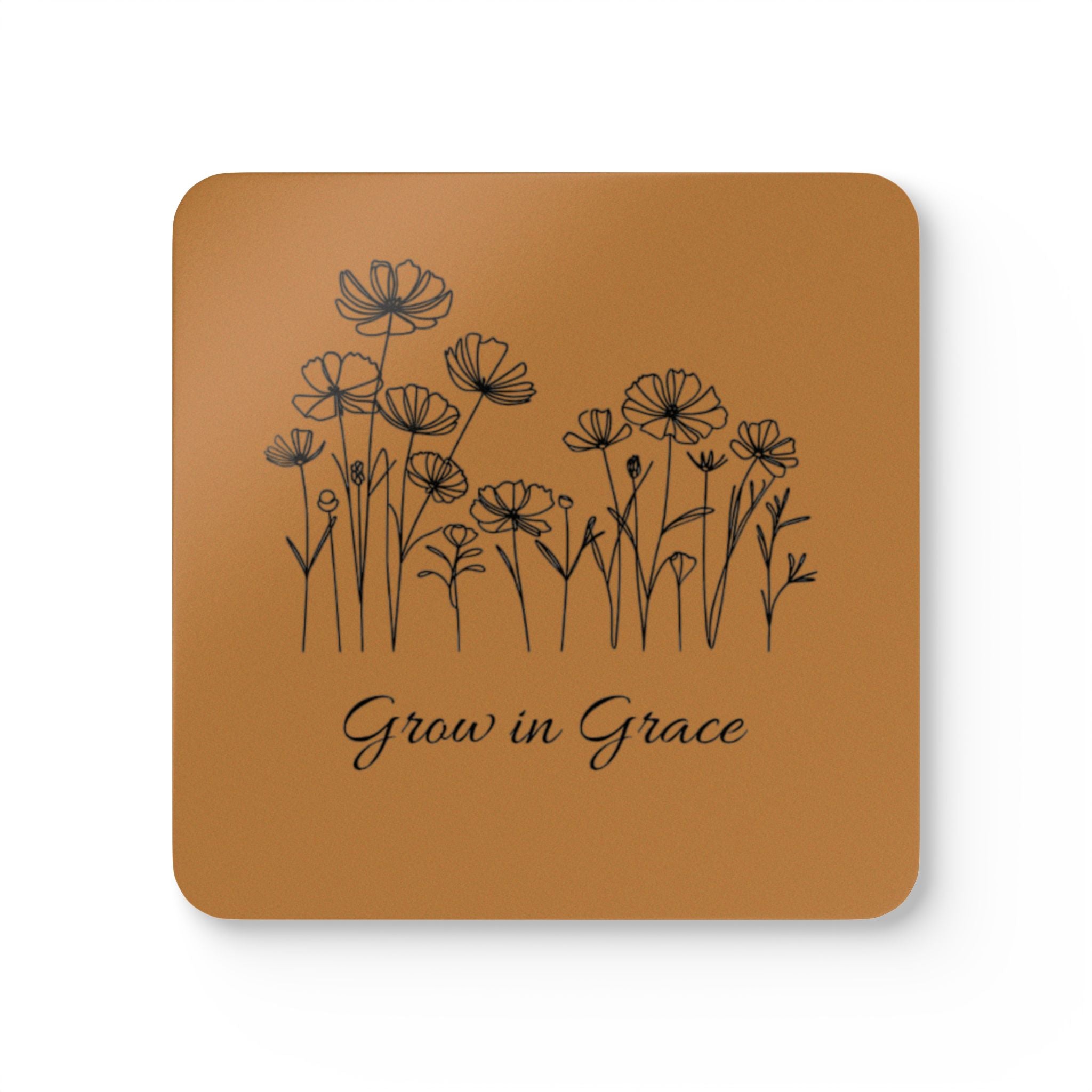 Corkwood Coaster Set, Floral Home Decor, Eco-Friendly Drink Coasters, Gift for Moms, Inspirational Kitchen Accessories