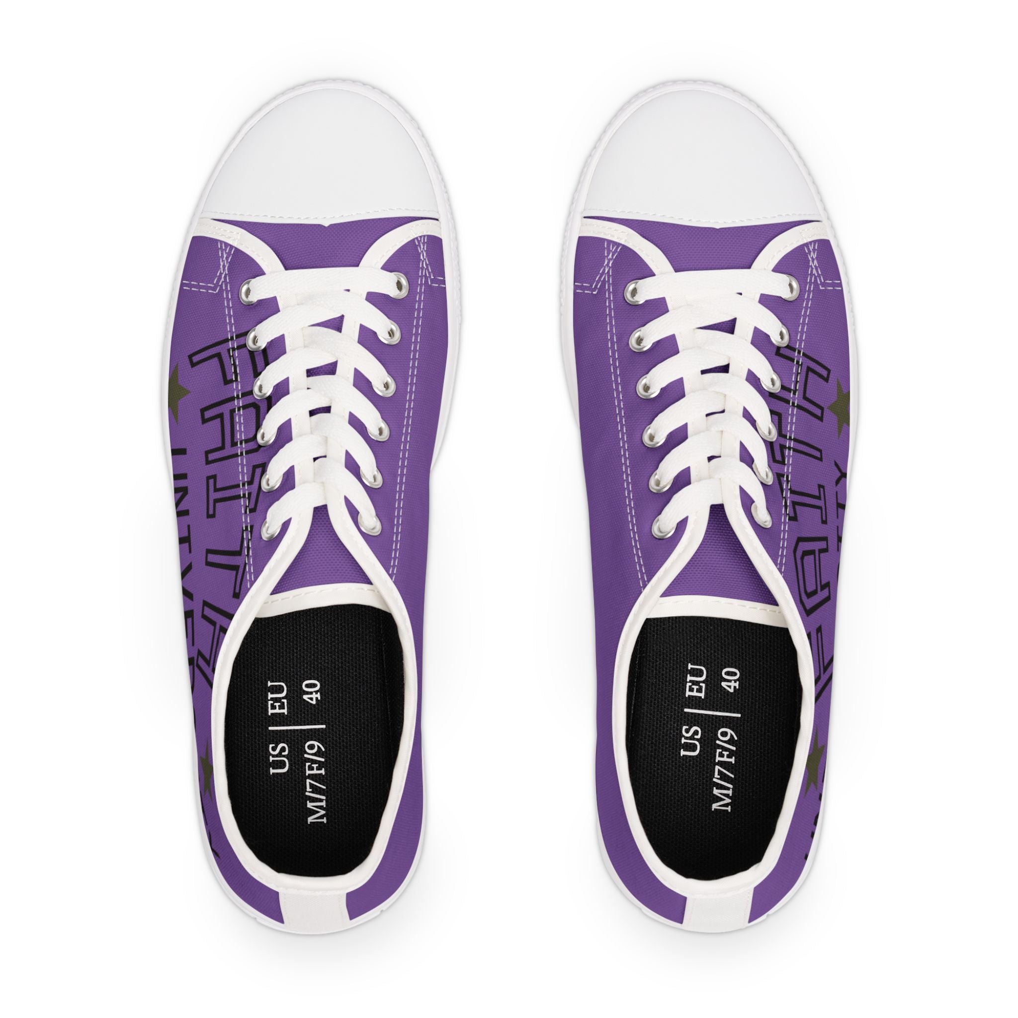 Purple Stylish Women's Low Top Sneakers - Casual, Comfortable, Everyday Wear, Perfect for Summer, Striped Sneakers, Trendy Footwear