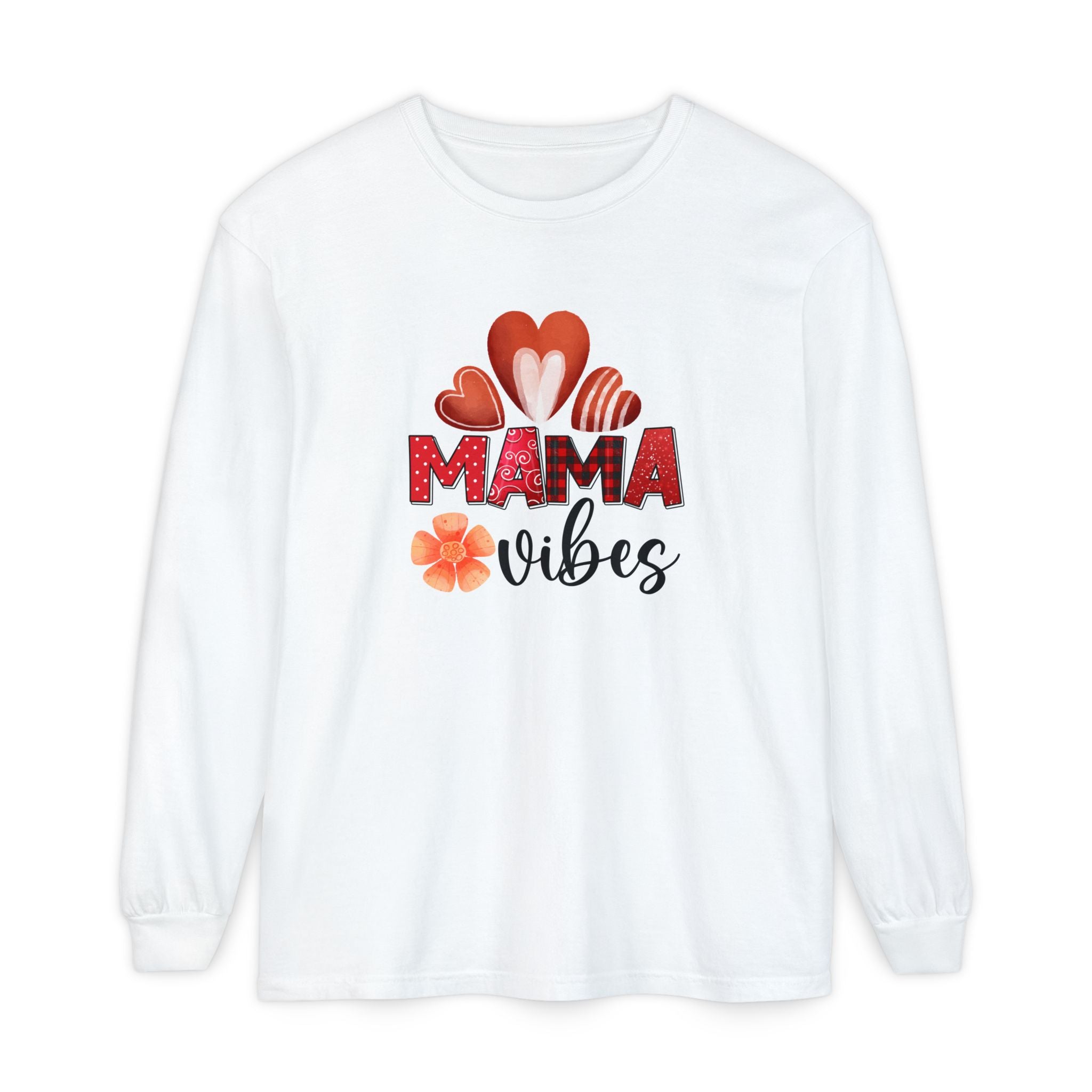 Mama Vibes Long Sleeve T-Shirt - Comfortable Unisex Tee for Moms