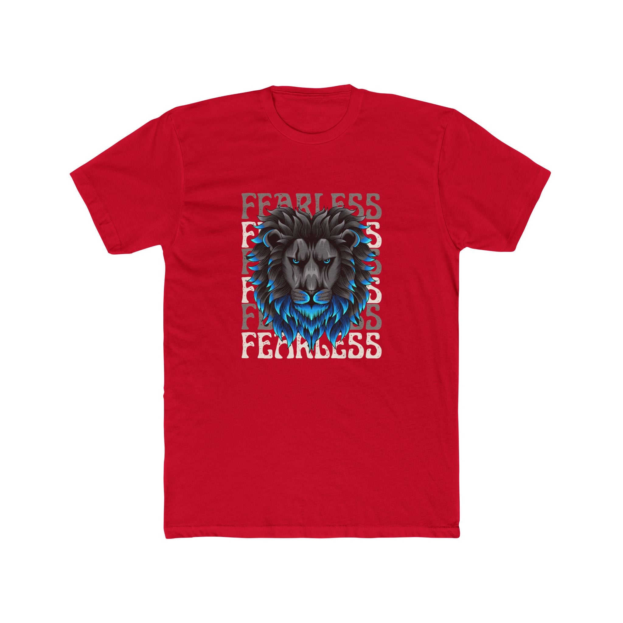 Fearless Lion Graphic Tee - Unisex Cotton Crew Shirt for Animal Lovers, Motivational Gift, Any Occasion, Casual Wear, Unique Style