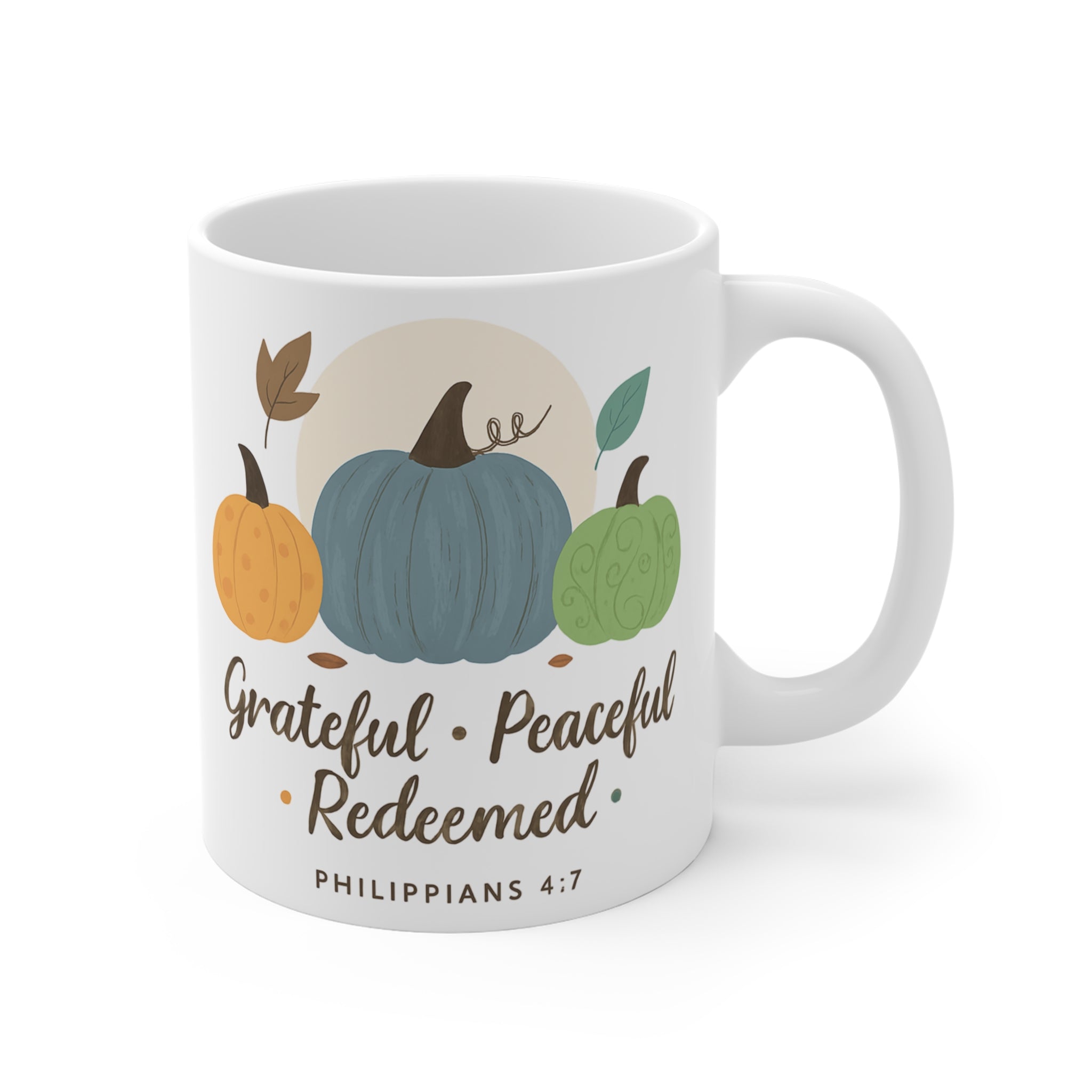 Grateful Pumpkin Mug - Fall Decor, Inspirational Coffee Cup, Thanksgiving Gift, Christian Mug, Cozy Homeware