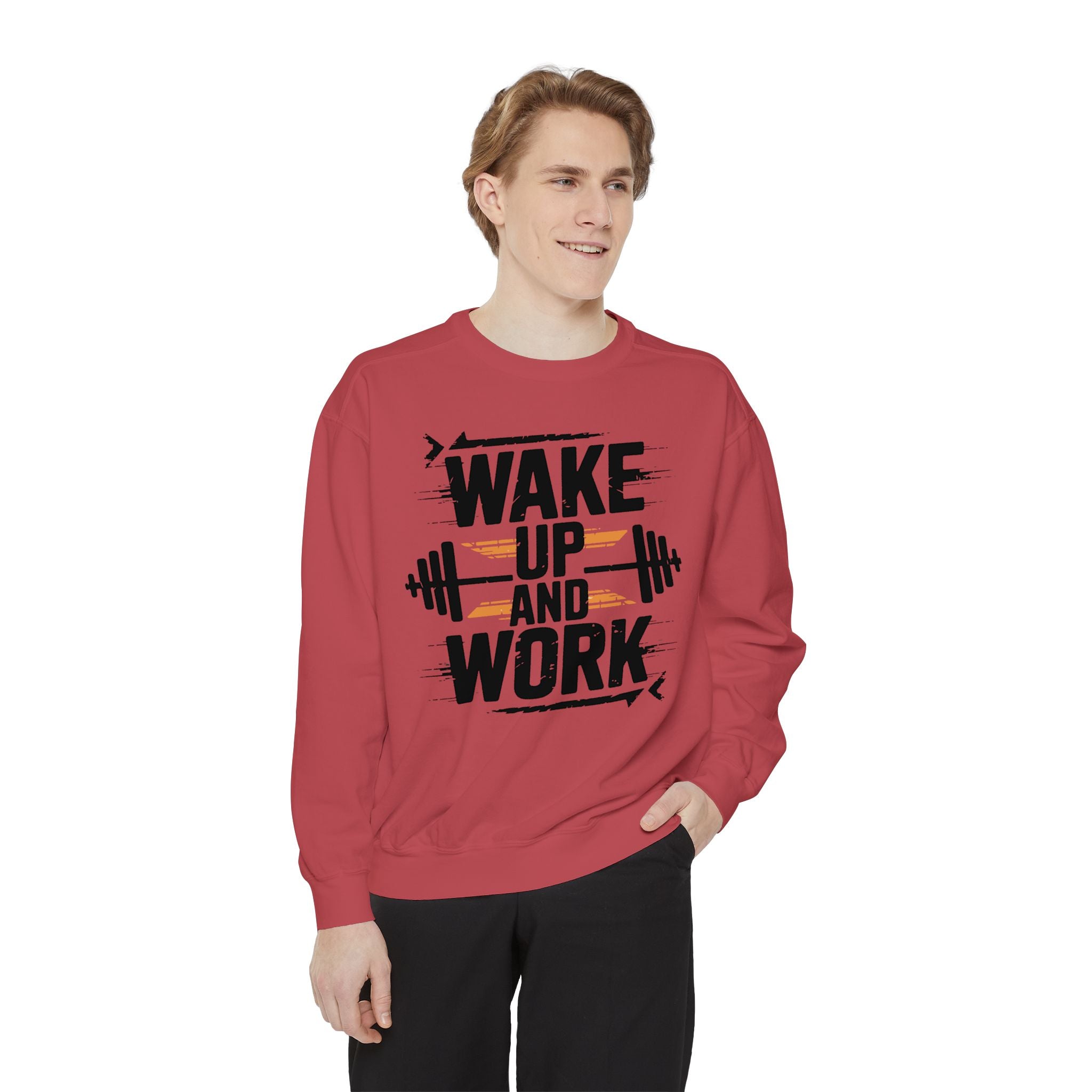 Motivational Gym Sweatshirt - "Wake Up and Work"