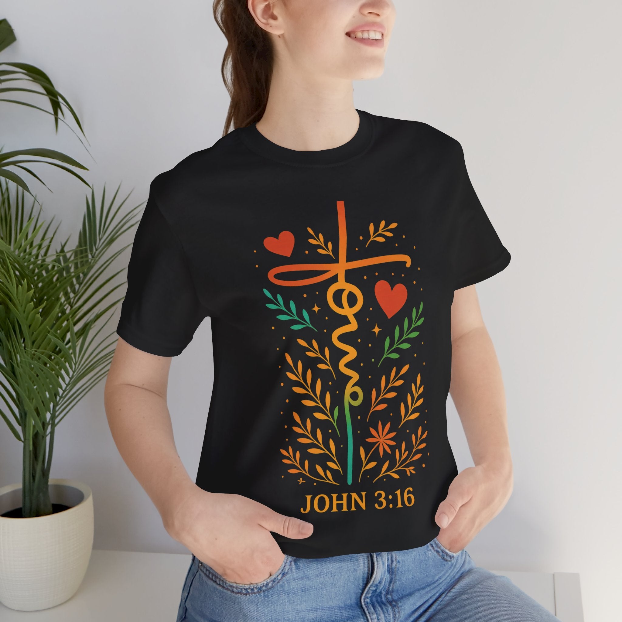 Faith-Inspired Unisex Tee: John 3:16, Christian Gift, Graphic T-Shirt, Religious Apparel, Inspirational Wear