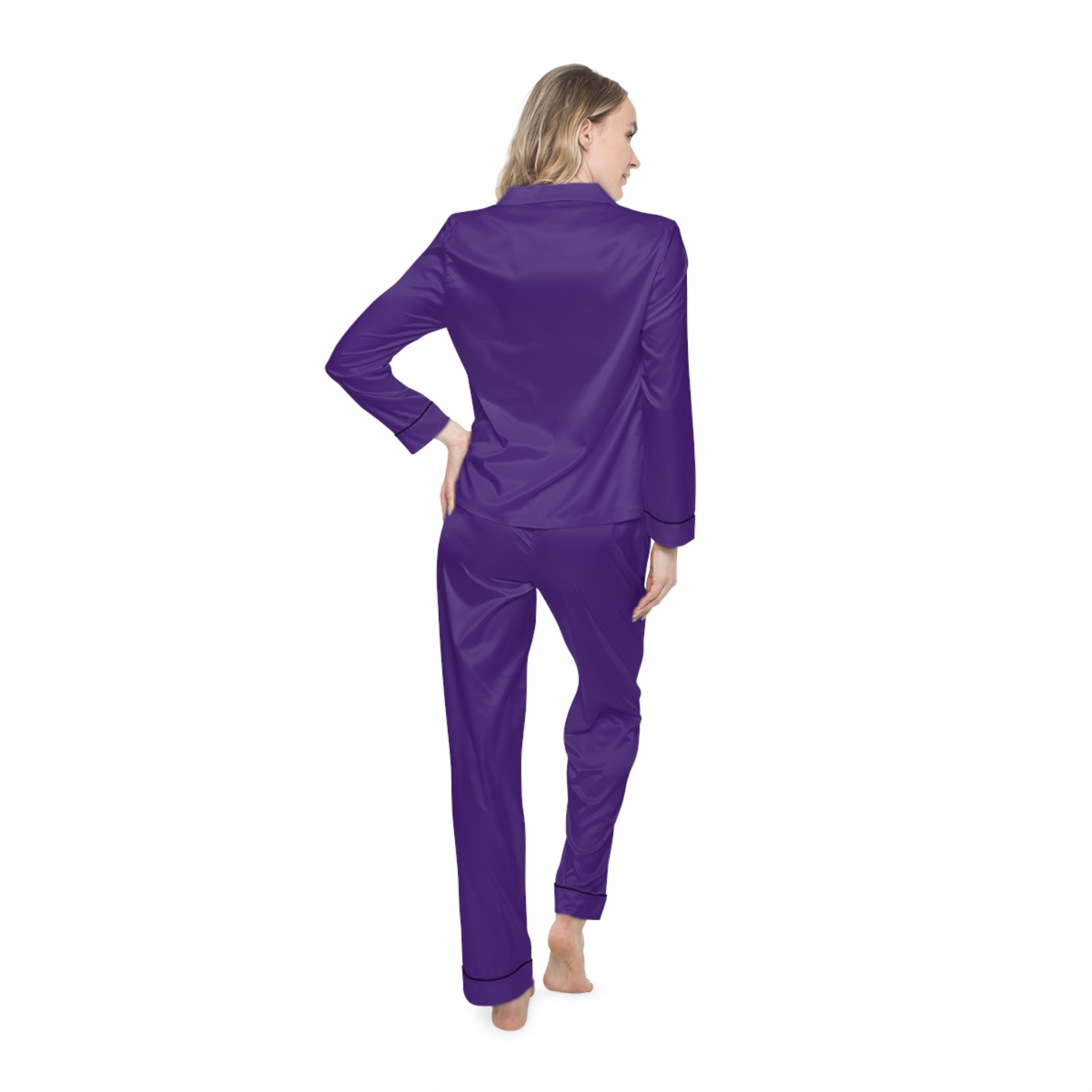 Elegant Purple Satin Pajamas Set - Luxurious Sleepwear, Women's Loungewear, Fancy Gifts for Her, Relaxing Nights, Date Night Outfit