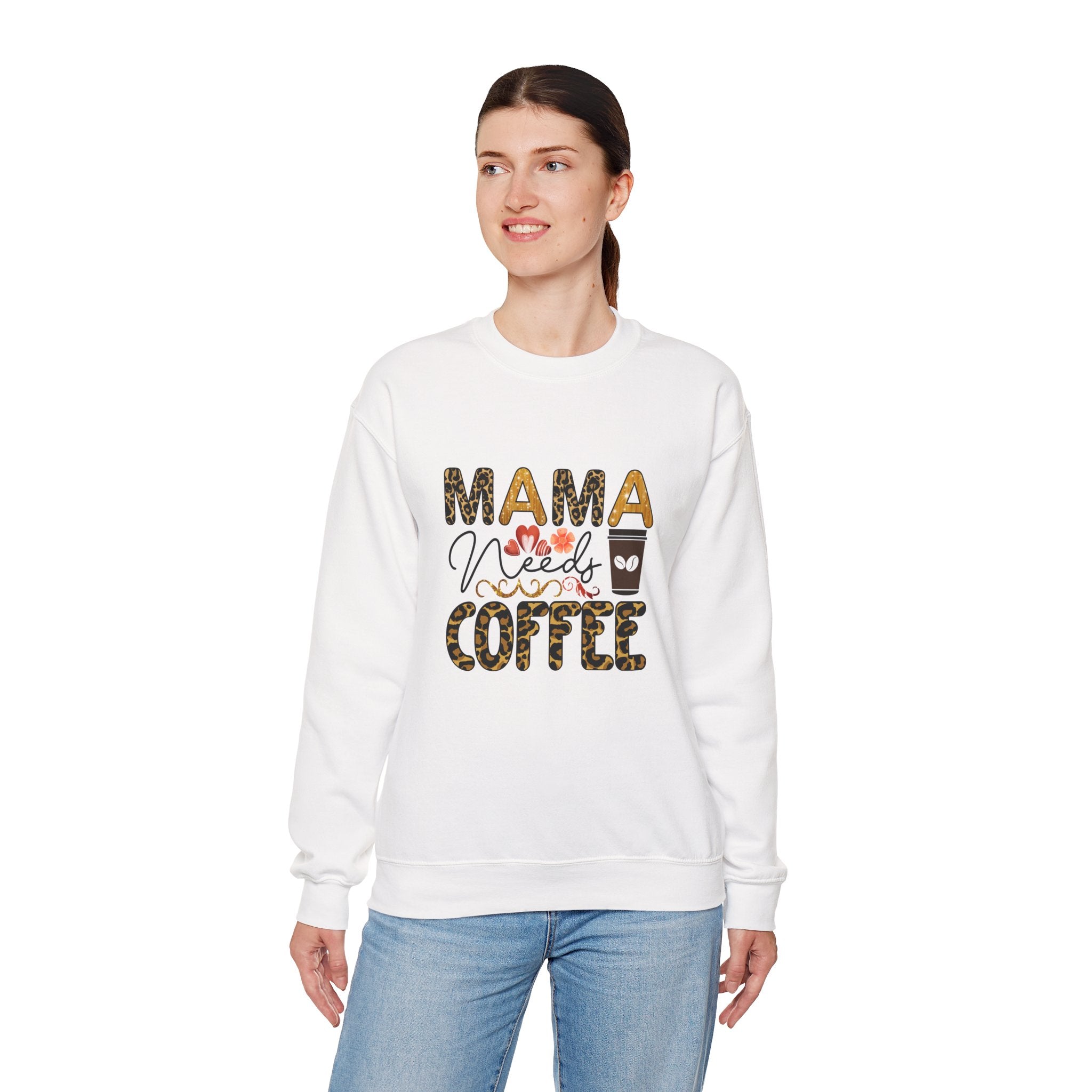 Mama Needs Coffee Crewneck Sweatshirt - Cozy Unisex Pullover Apparel for Moms