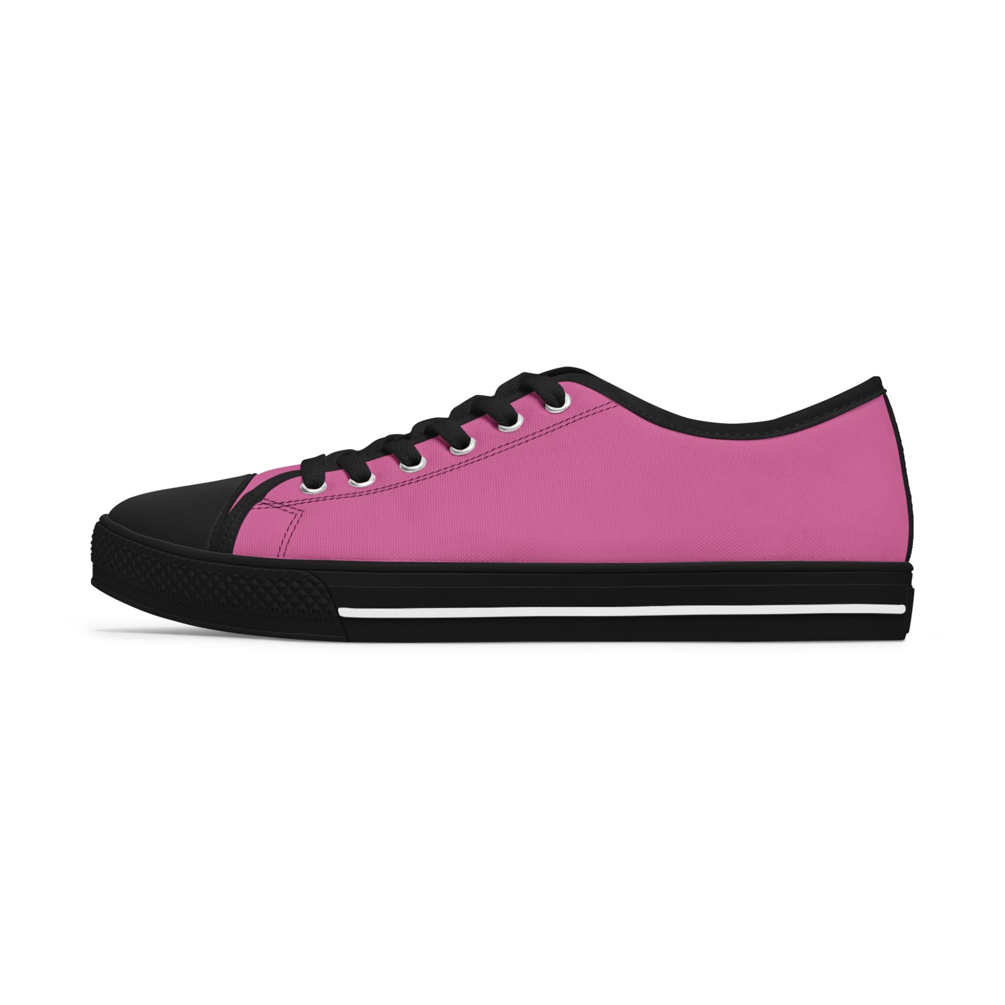 Pink Stylish Women's Low Top Sneakers - Casual, Comfortable, Everyday Wear, Perfect for Summer, Striped Sneakers, Trendy Footwear