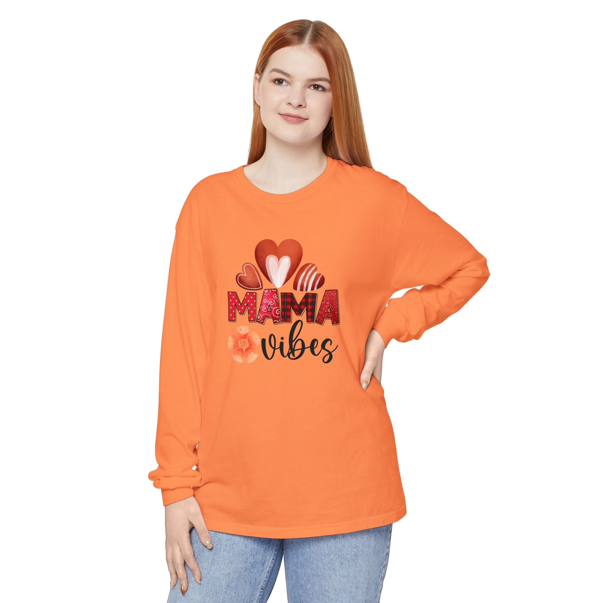 Mama Vibes Long Sleeve T-Shirt - Comfortable Unisex Tee for Moms