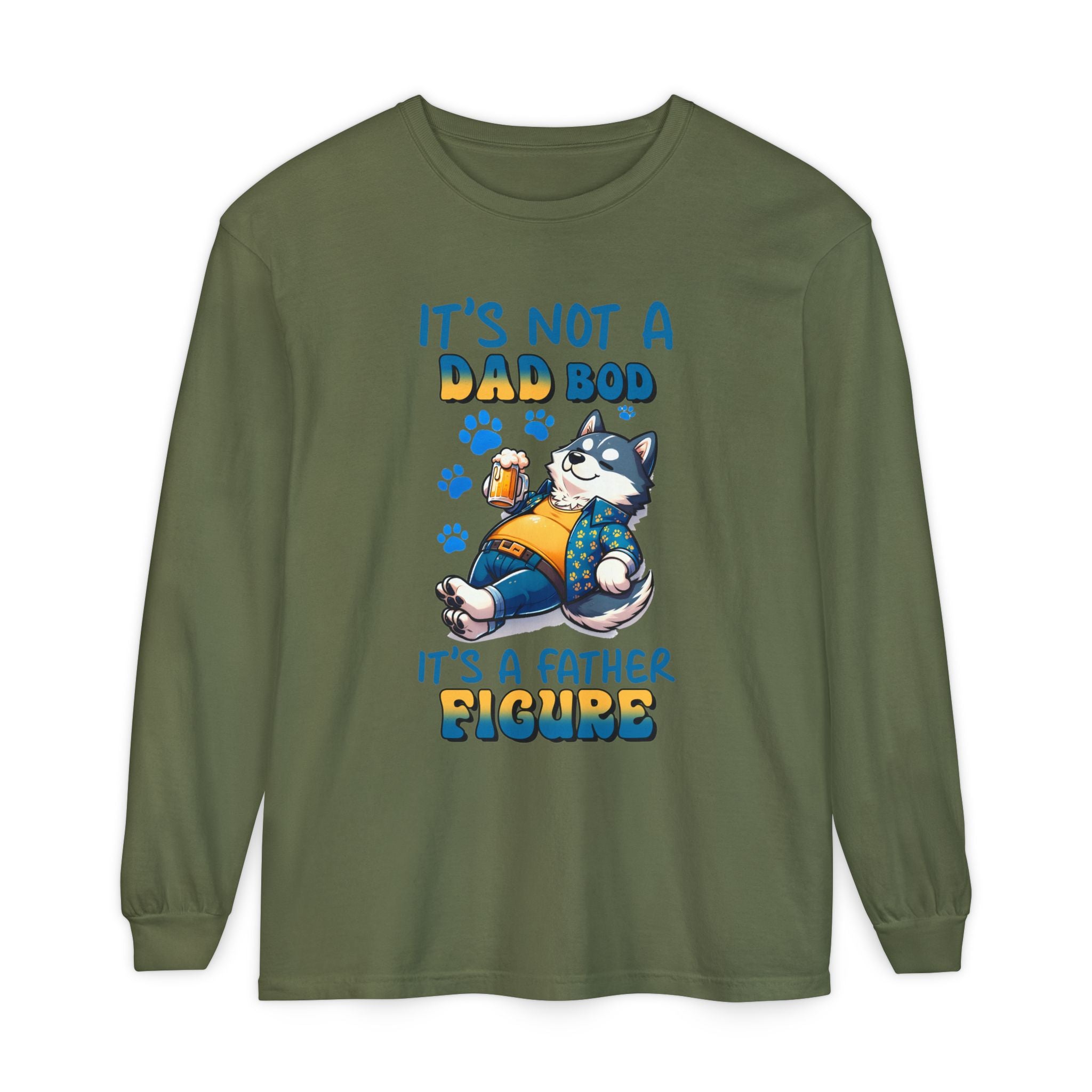 Funny Dad Bod Long Sleeve T-Shirt - It's Not a Dad Bod, It's a Father Figure