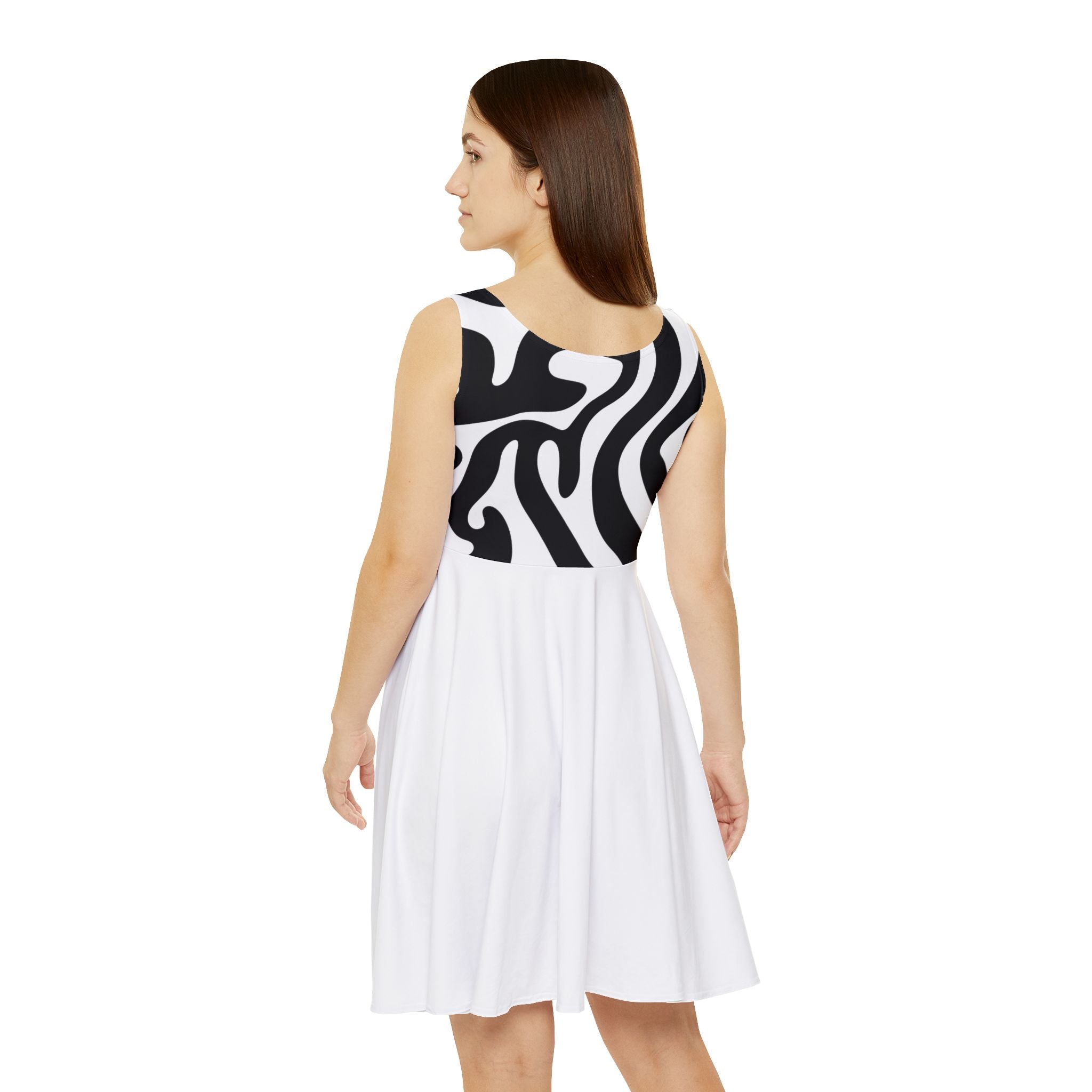 Chic Zebra Print Skater Dress, Casual Summer Dress, Stylish Party Dress, Trendy Outfit, Gift for Fashion Lovers