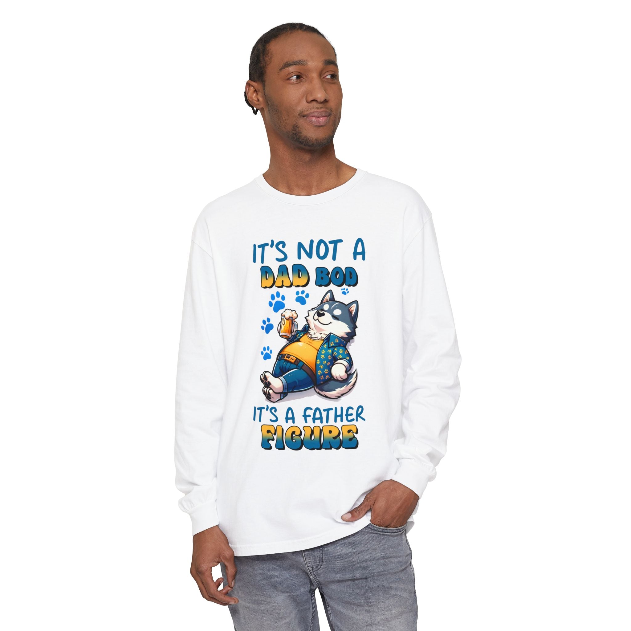 Funny Dad Bod Long Sleeve T-Shirt - It's Not a Dad Bod, It's a Father Figure