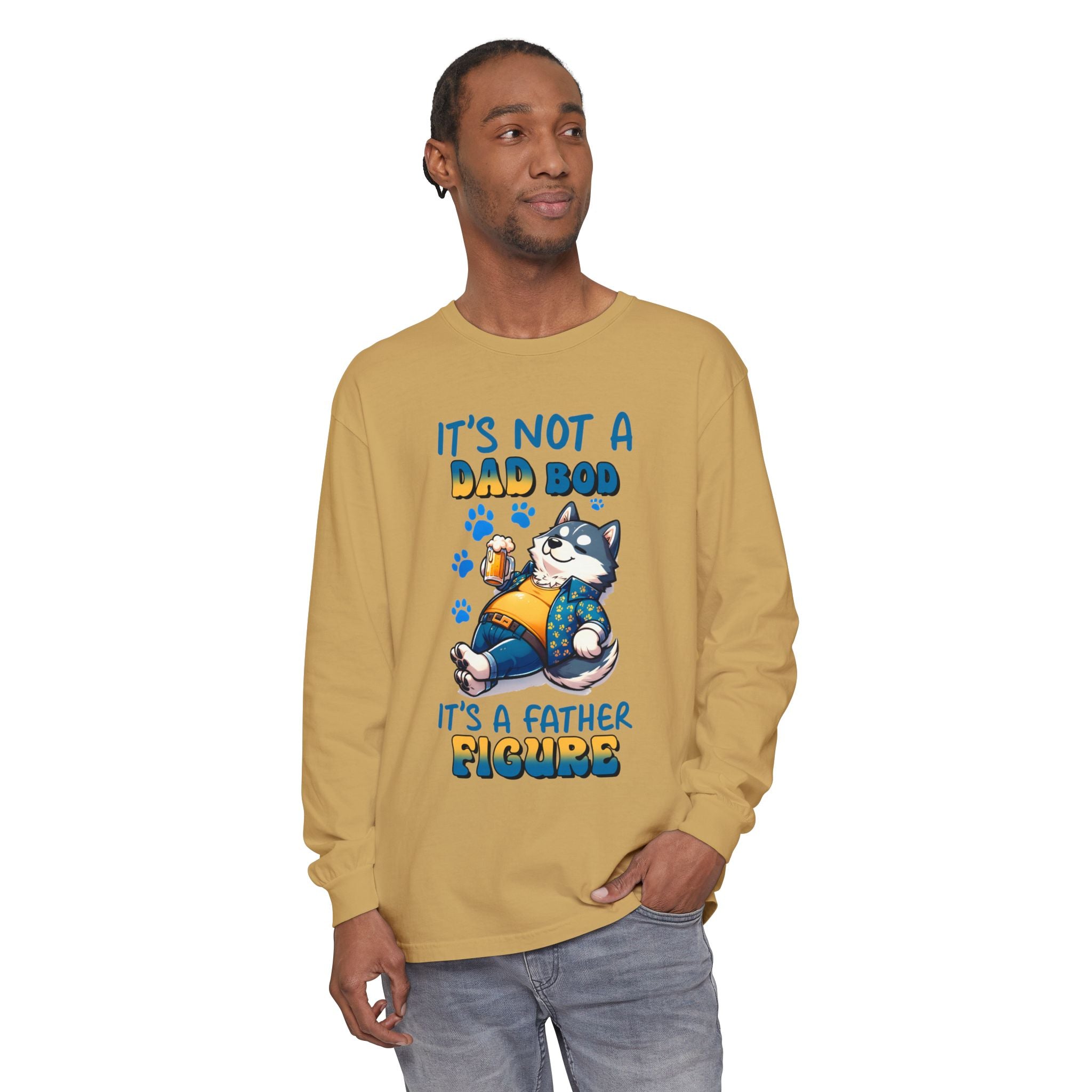 Funny Dad Bod Long Sleeve T-Shirt - It's Not a Dad Bod, It's a Father Figure
