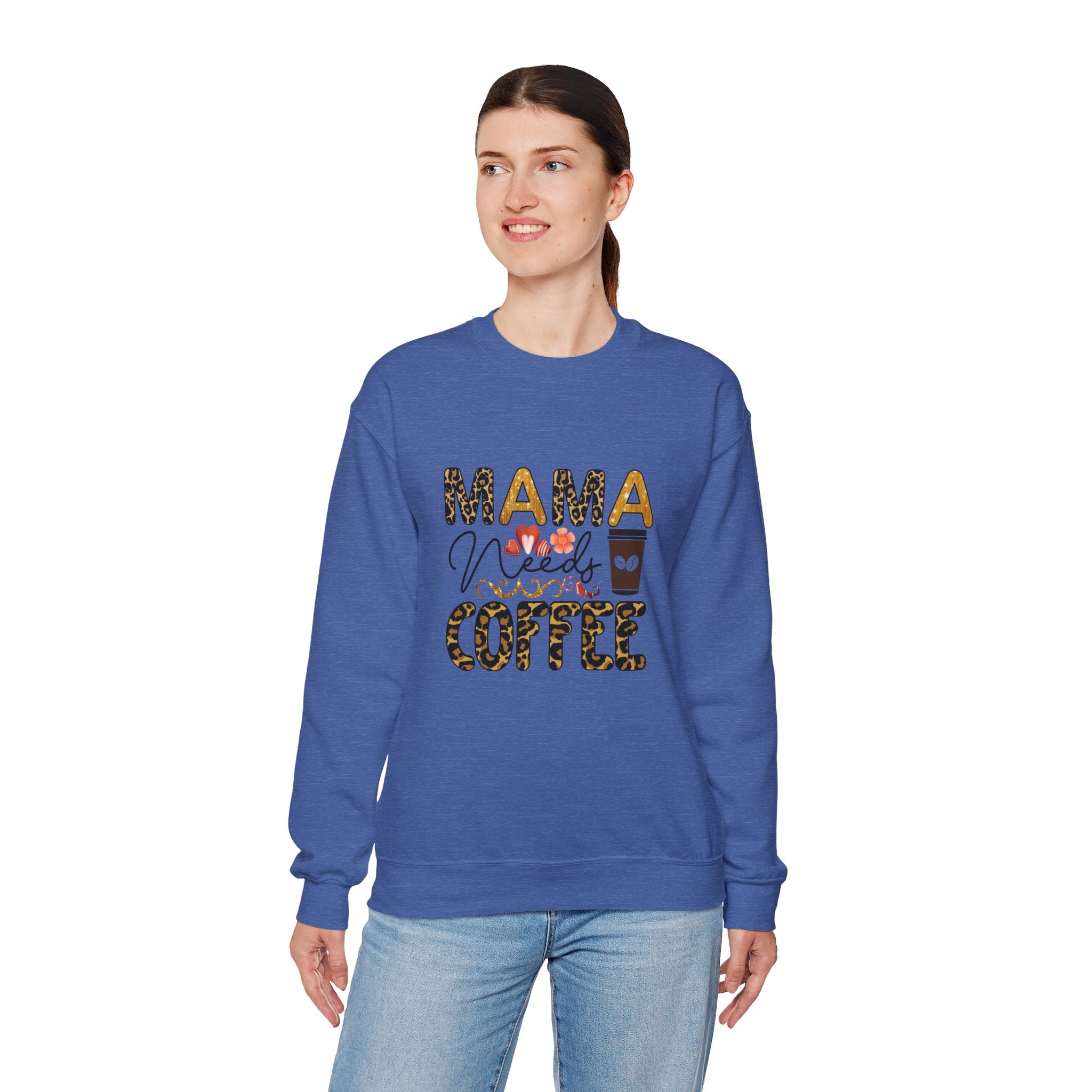 Mama Needs Coffee Crewneck Sweatshirt - Cozy Unisex Pullover Apparel for Moms