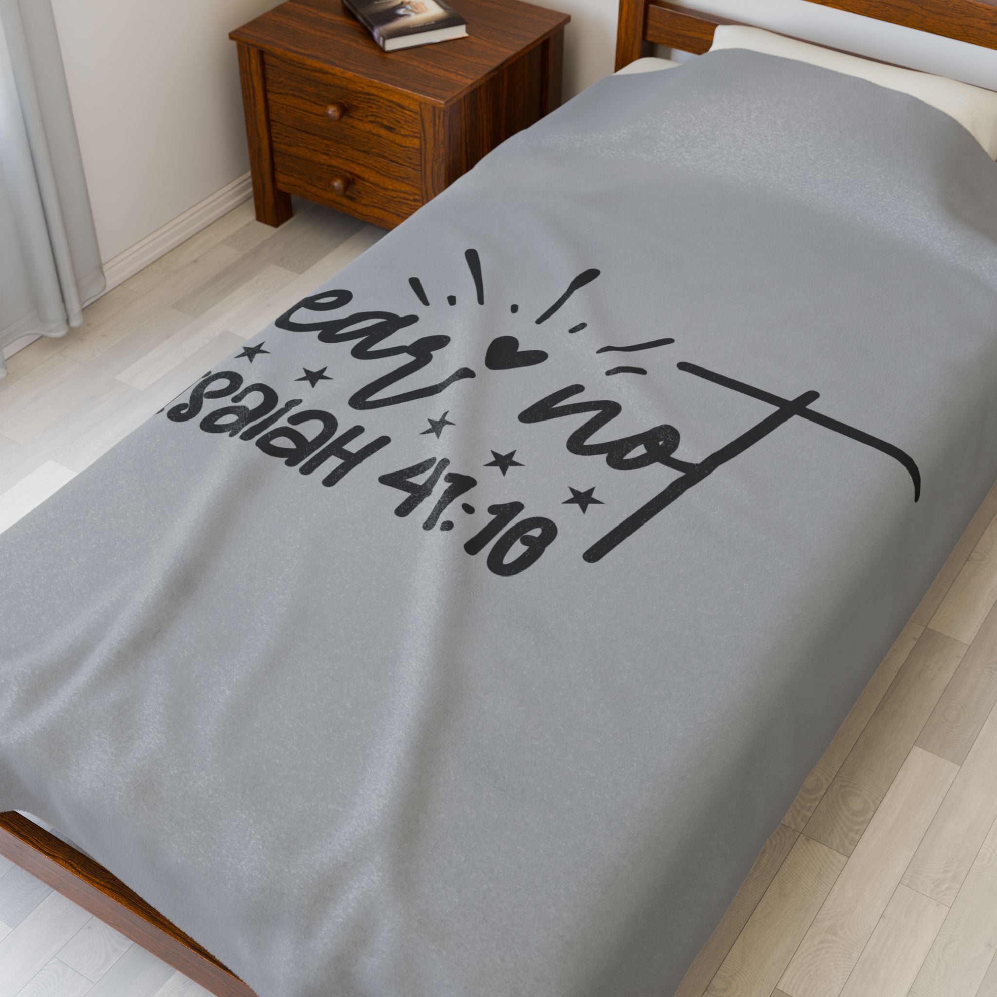 Fear Not Velveteen Plush Blanket - Inspirational Bible Verse for Comfort and Warmth
