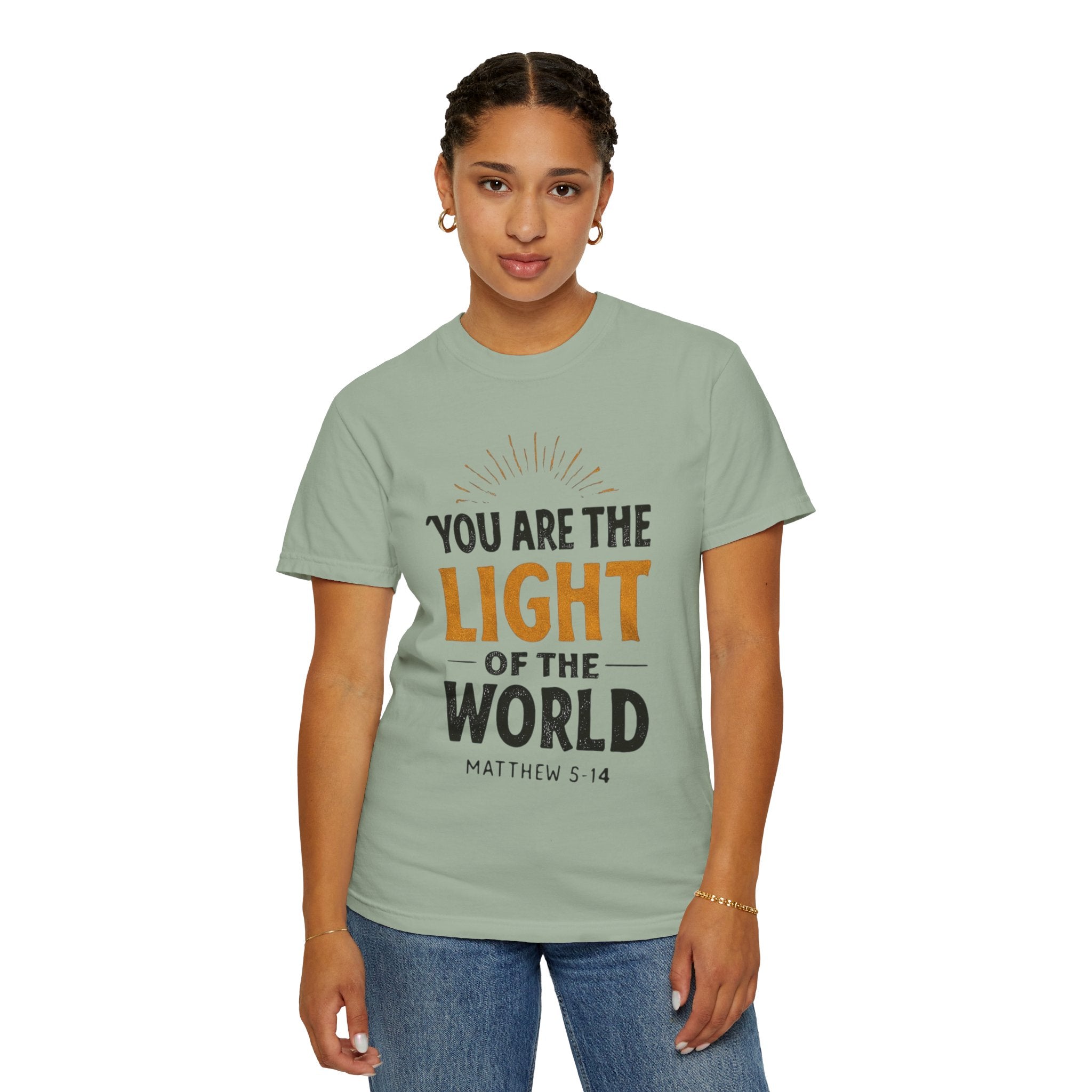 Inspirational T-Shirt with 'You Are the Light of the World' Design, Motivational Tee for Faith, Spiritual Gifts, Religious Apparel, [...]