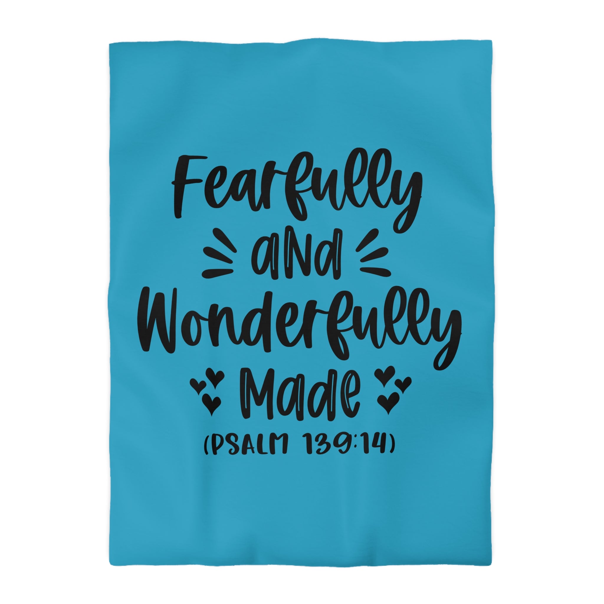 Inspirational Microfiber Duvet Cover - 'Fearfully and Wonderfully Made'