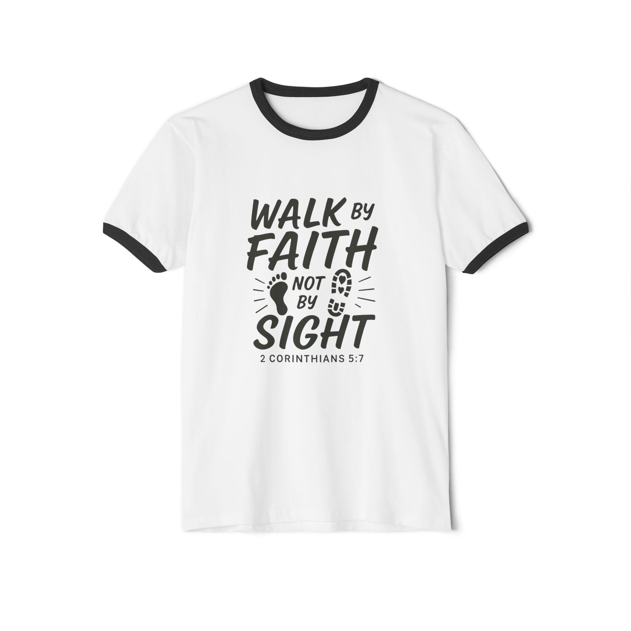Inspirational Cotton Ringer T-shirt, Faith, Christian Gift, Casual Wear, Unique Faith-Based Apparel