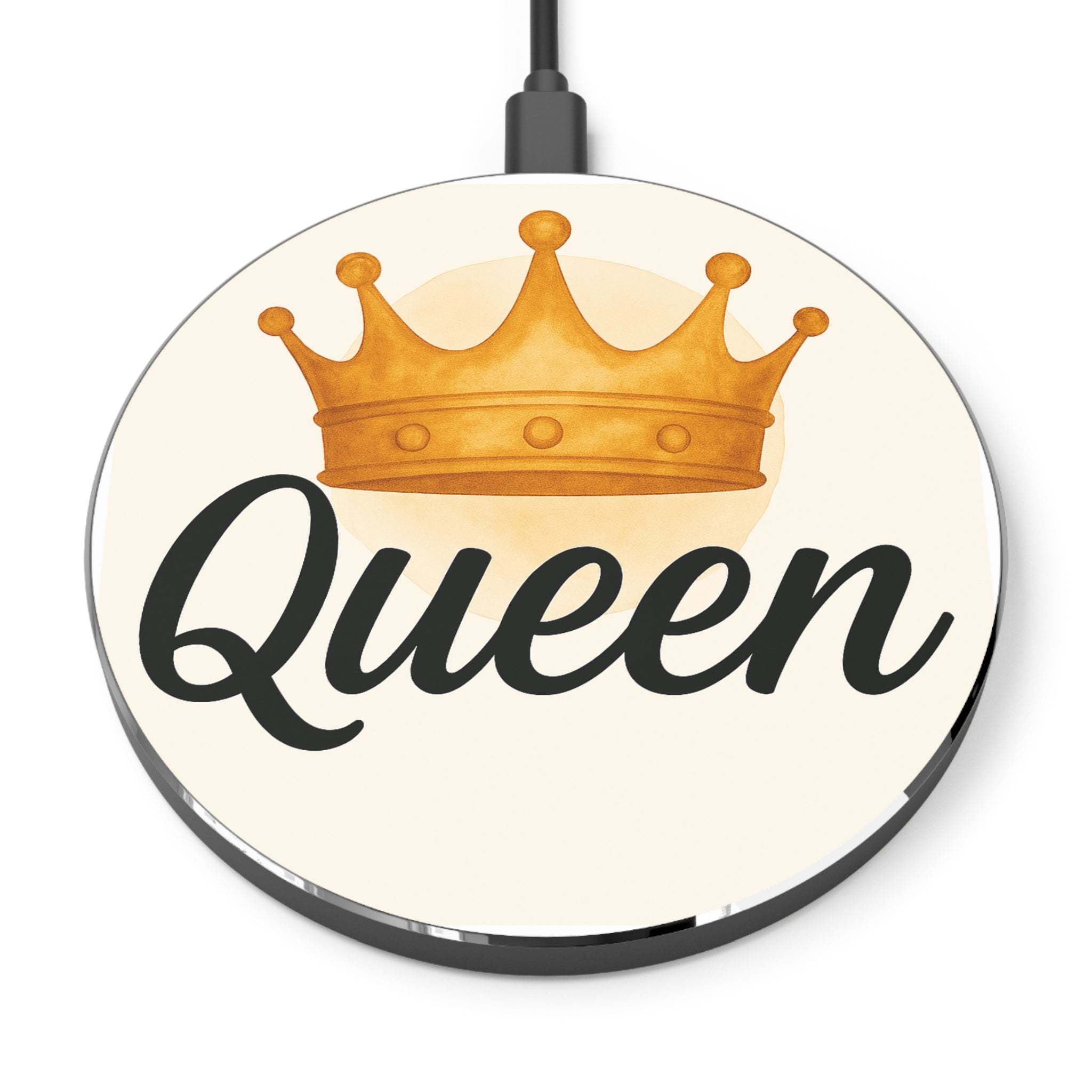 Royal Queen Wireless Charger - Fast Qi Charging Pad, Unique Gift for Her, Mother's Day Tech, Elegant Desk Accessory, Crown Design