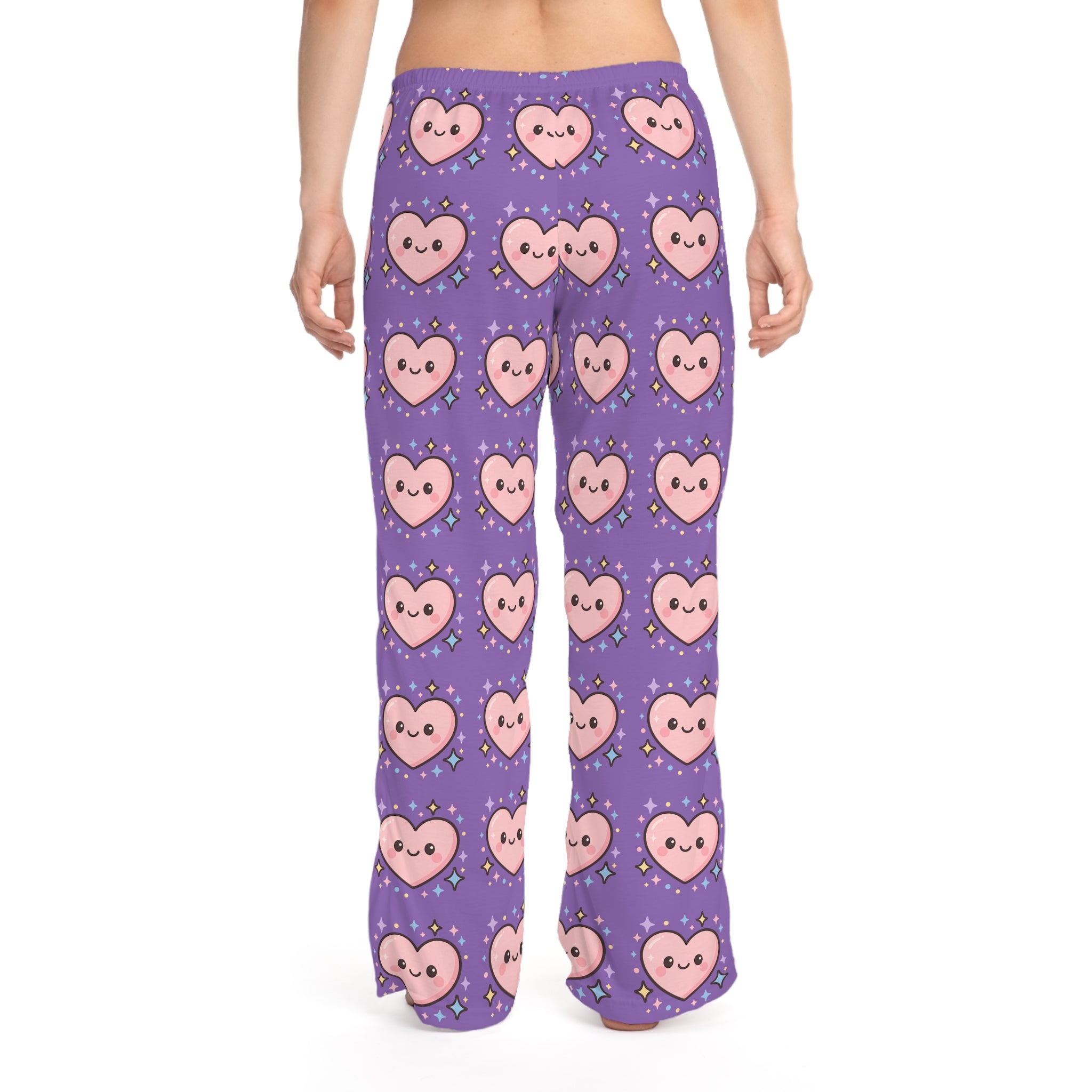 Cute Heart Pattern Women's Pajama Pants, Cozy Lounge Pants, Sleepwear, Valentine's Day Gift, Relaxation Wear, Cute Sleepwear